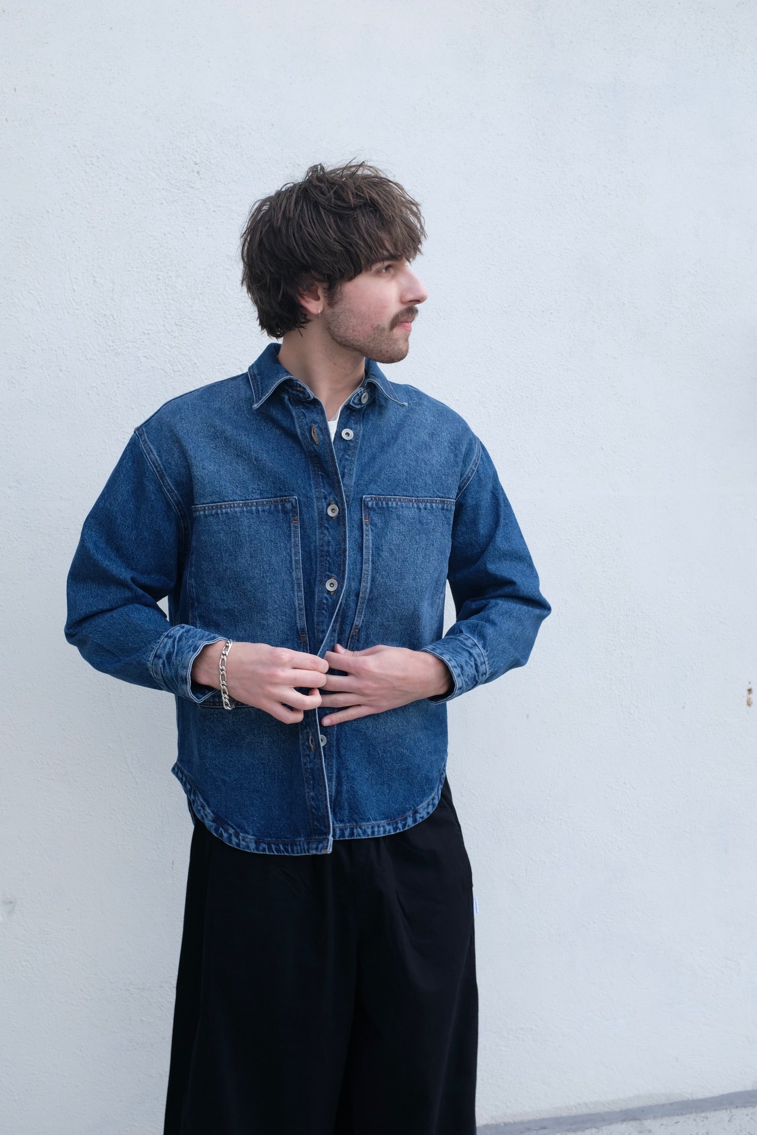 Studion Nicholson Paso Denim Shirt / Worn Wash Indigo
