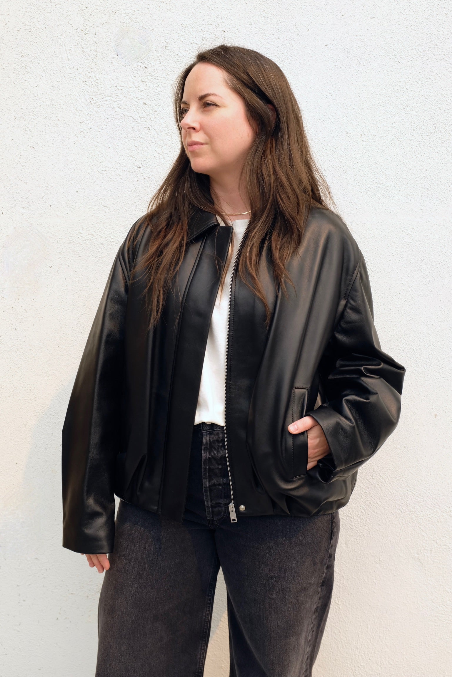 Arma Melis Leather Bomber / Black