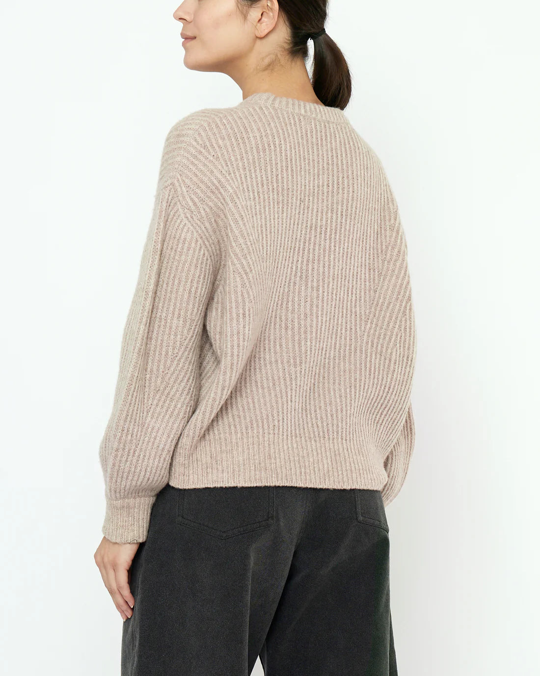 7115 by Szeki Striped Poet Sweater / Taupe Sand