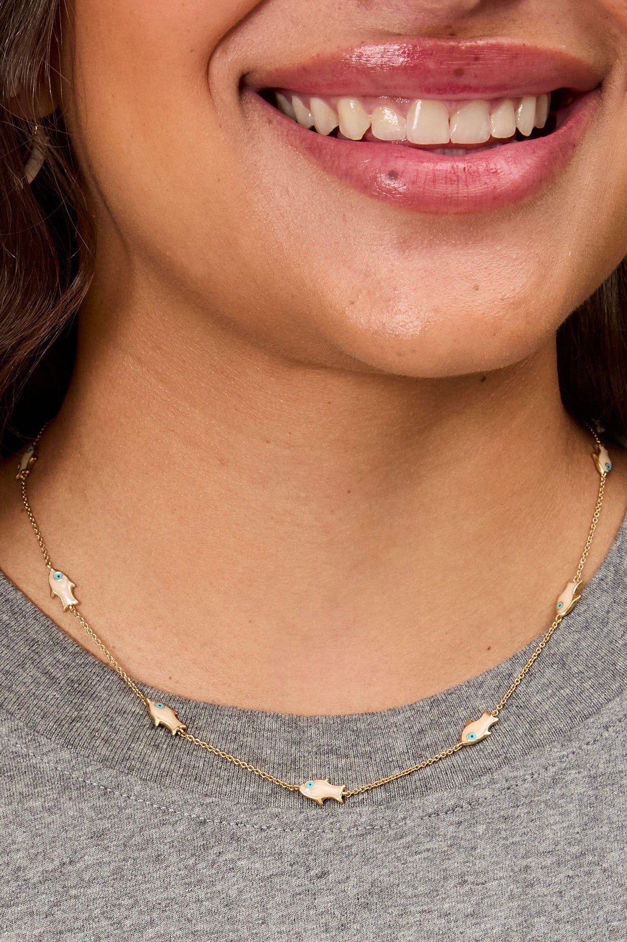 Clare V Petite Pearl Sardine Charm Chain