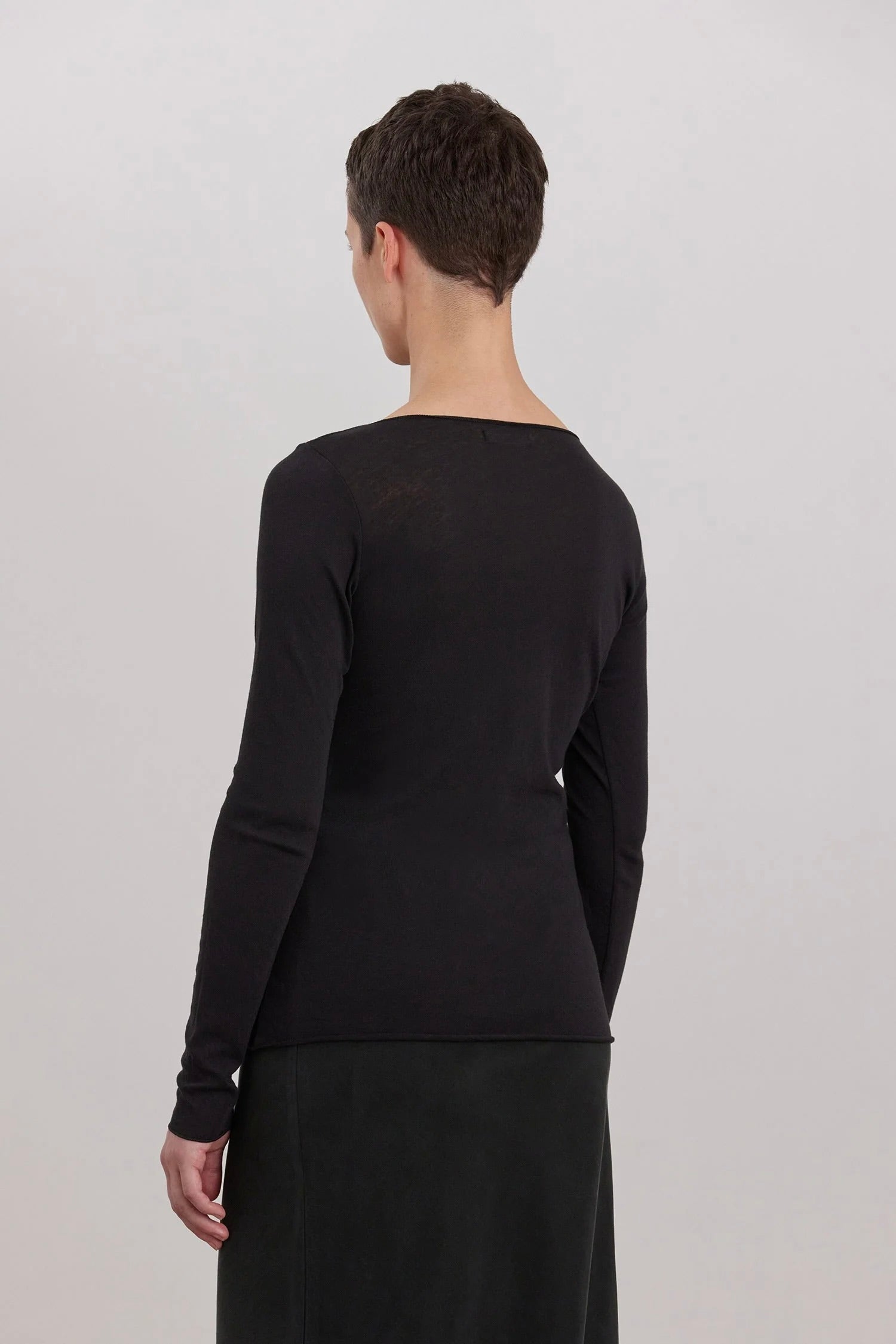 Loose Fit Long Sleeve Tee / Black