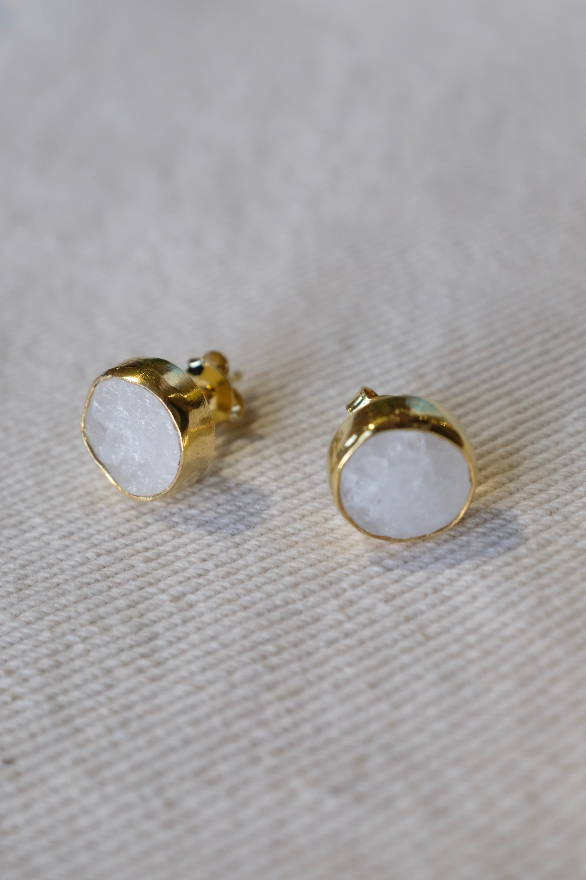 Truvai Daphne Earrings / Gold Vermeil + Milky Quartz