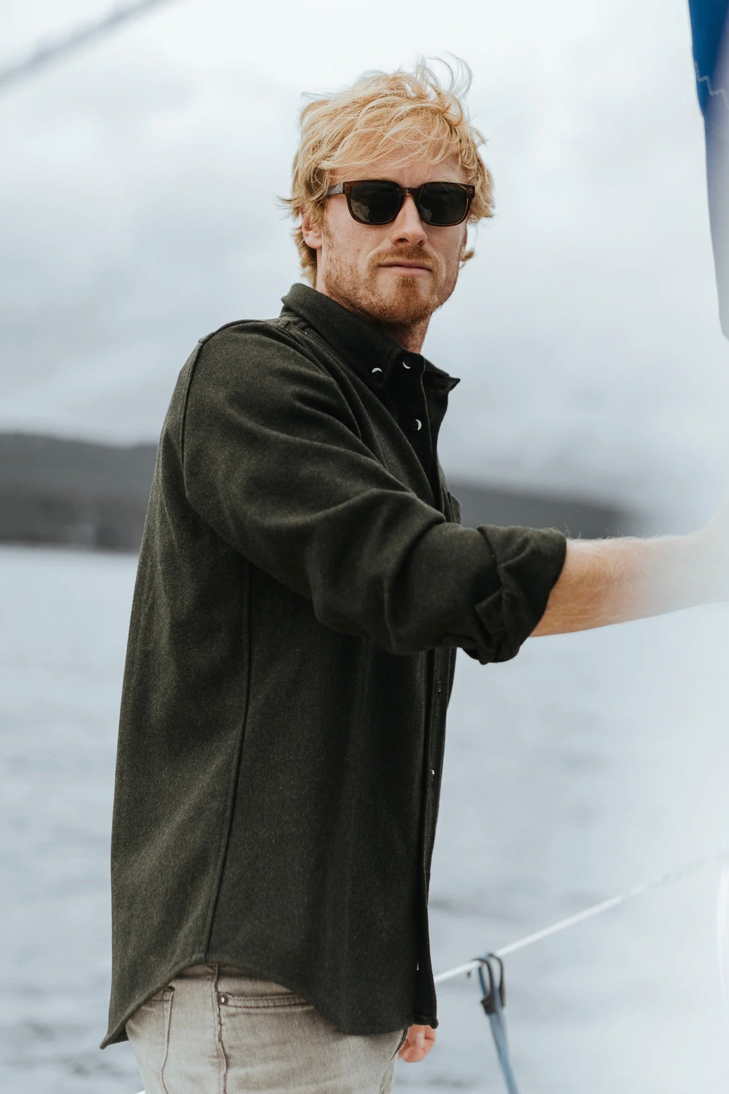 Anian The Relaxed Modern Melton Wool / Olive