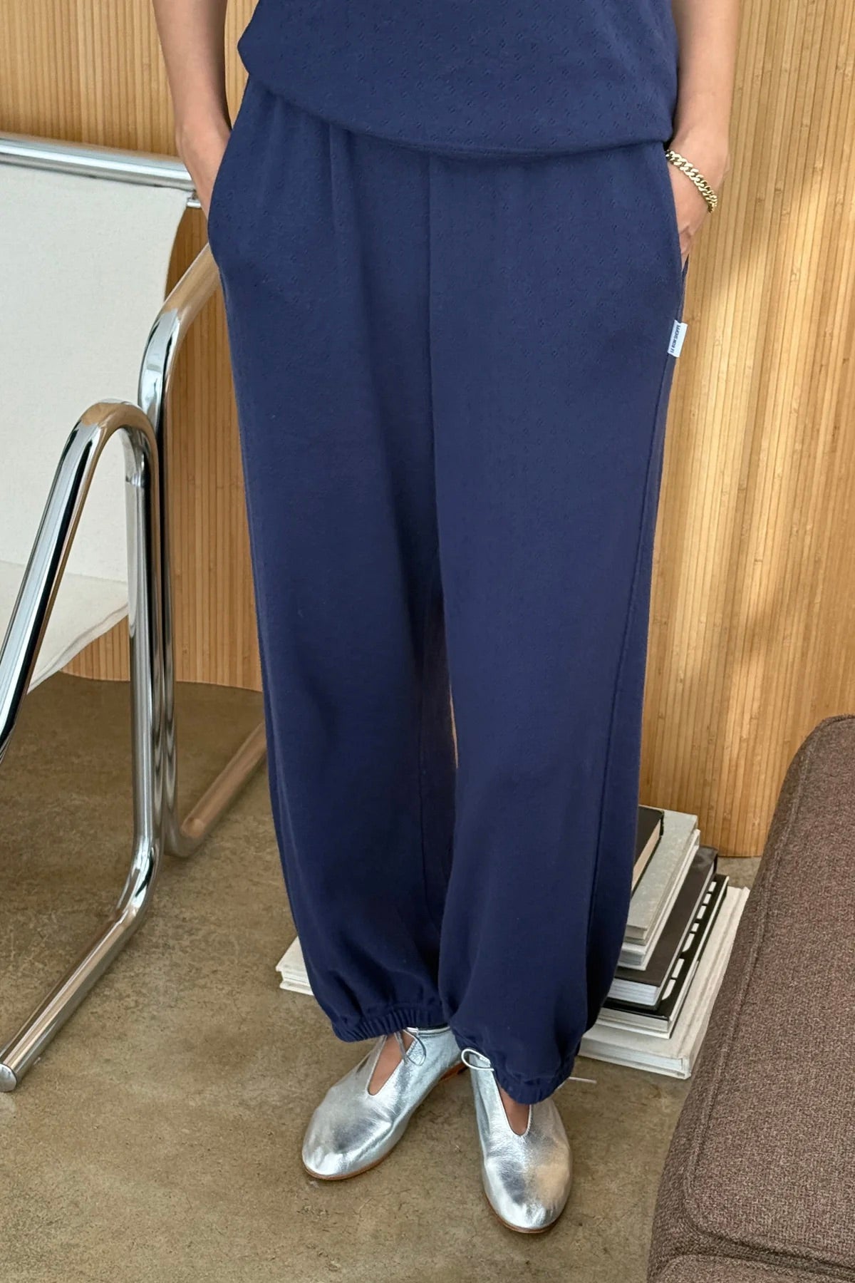 Le Bon Shoppe Pointelle Balloon Pants / Navy