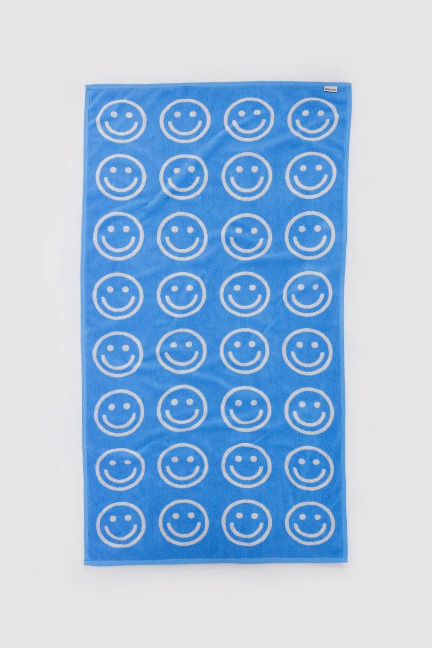 Baggu Bath Towel / Sky Blue Happy