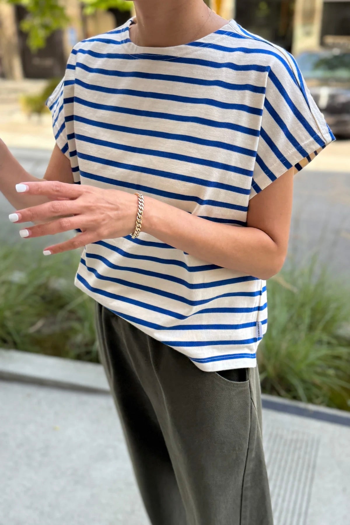Le Bon Shoppe Manon Tee / Blue Stripe on Cream