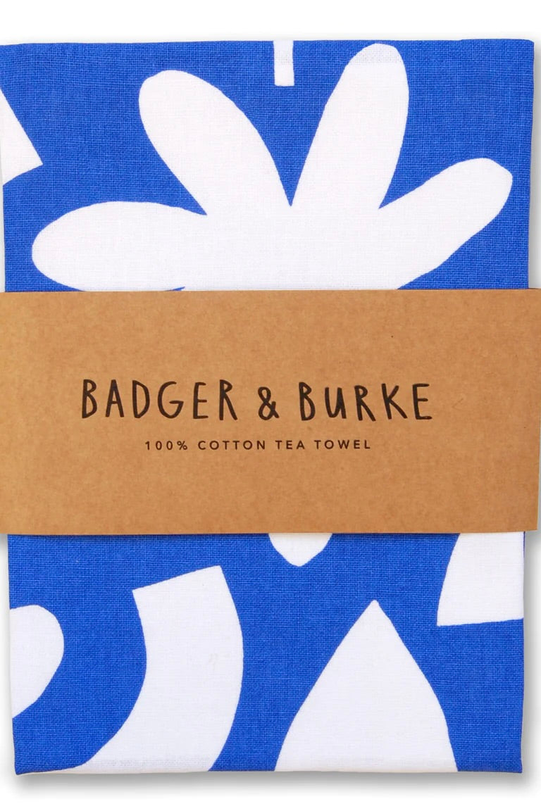 Badger &amp; Burke Tea Towel / Blue Cut Out