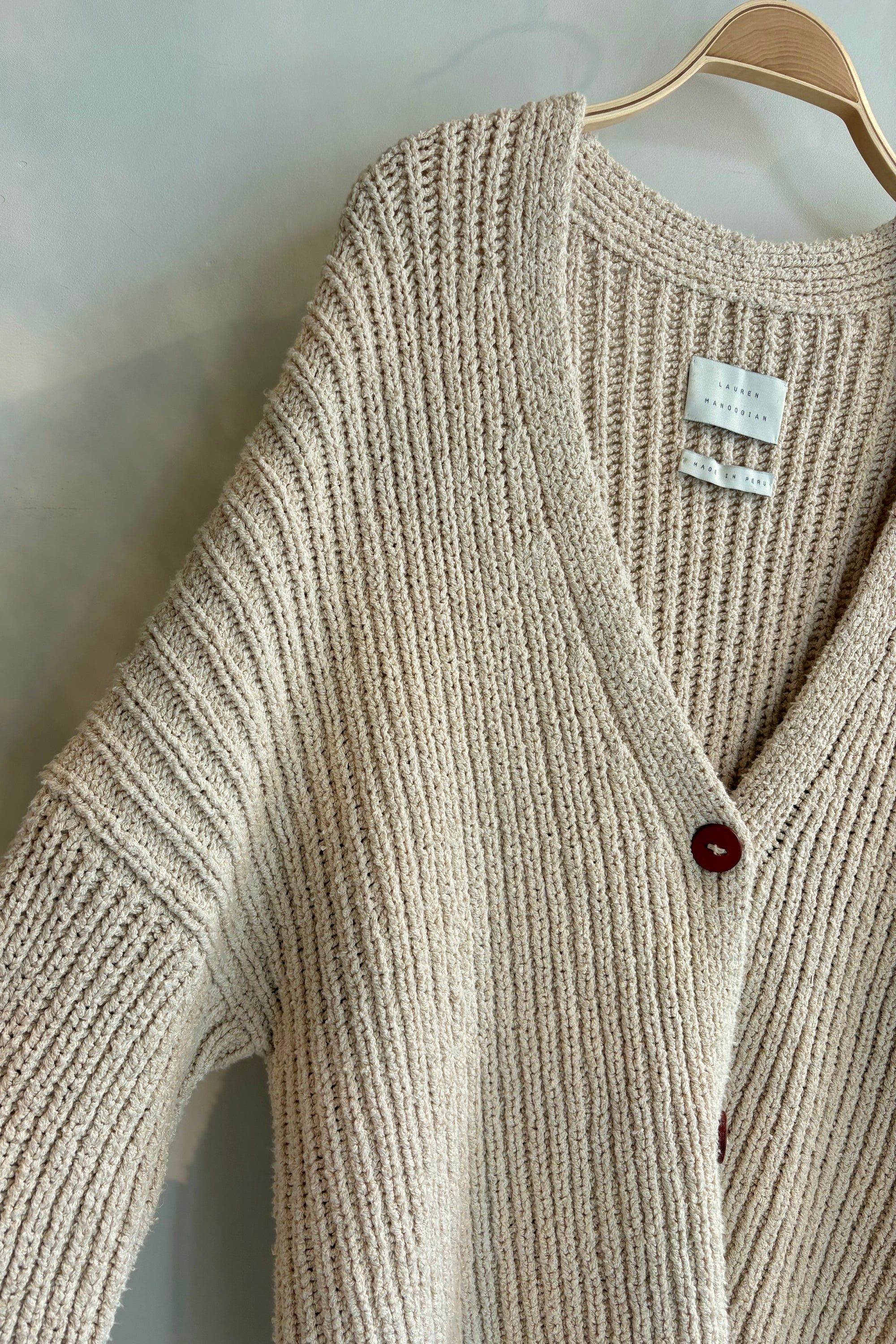 Pre-Loved / Lauren Manoogian Pima Cotton Cardigan / Cream / Size 2