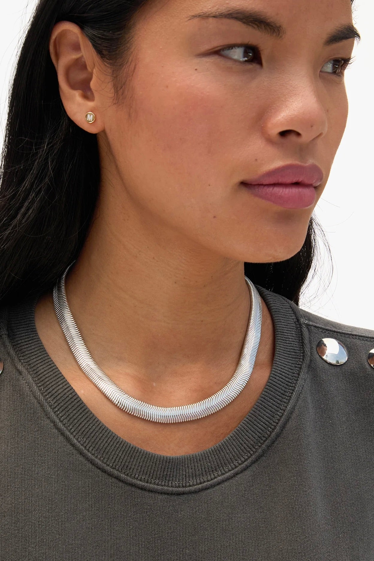 Clare V. Snake Chain Collar / Silver