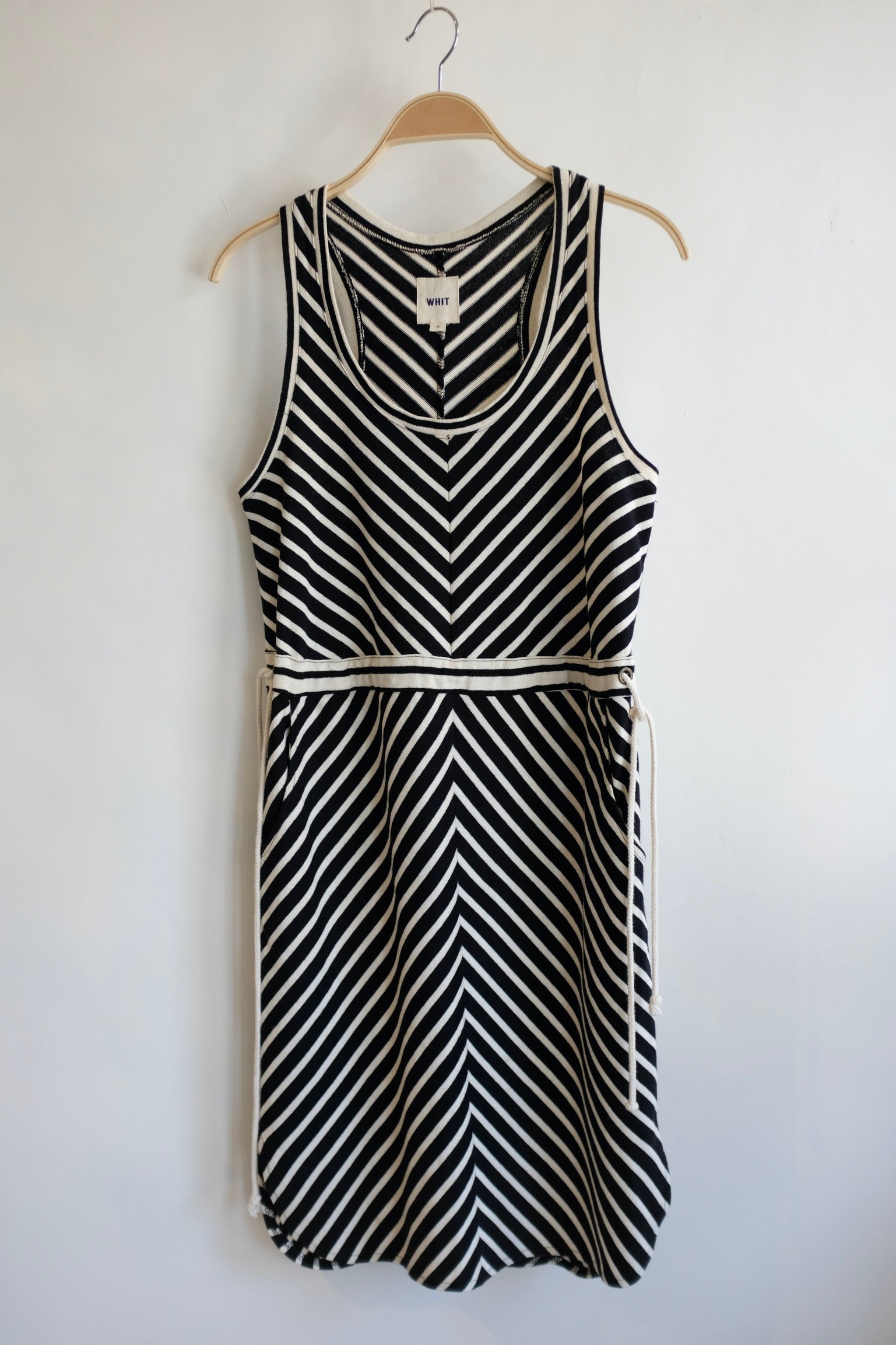 Pre-loved / Whit Striped Knit Tennis Dress / Size Small