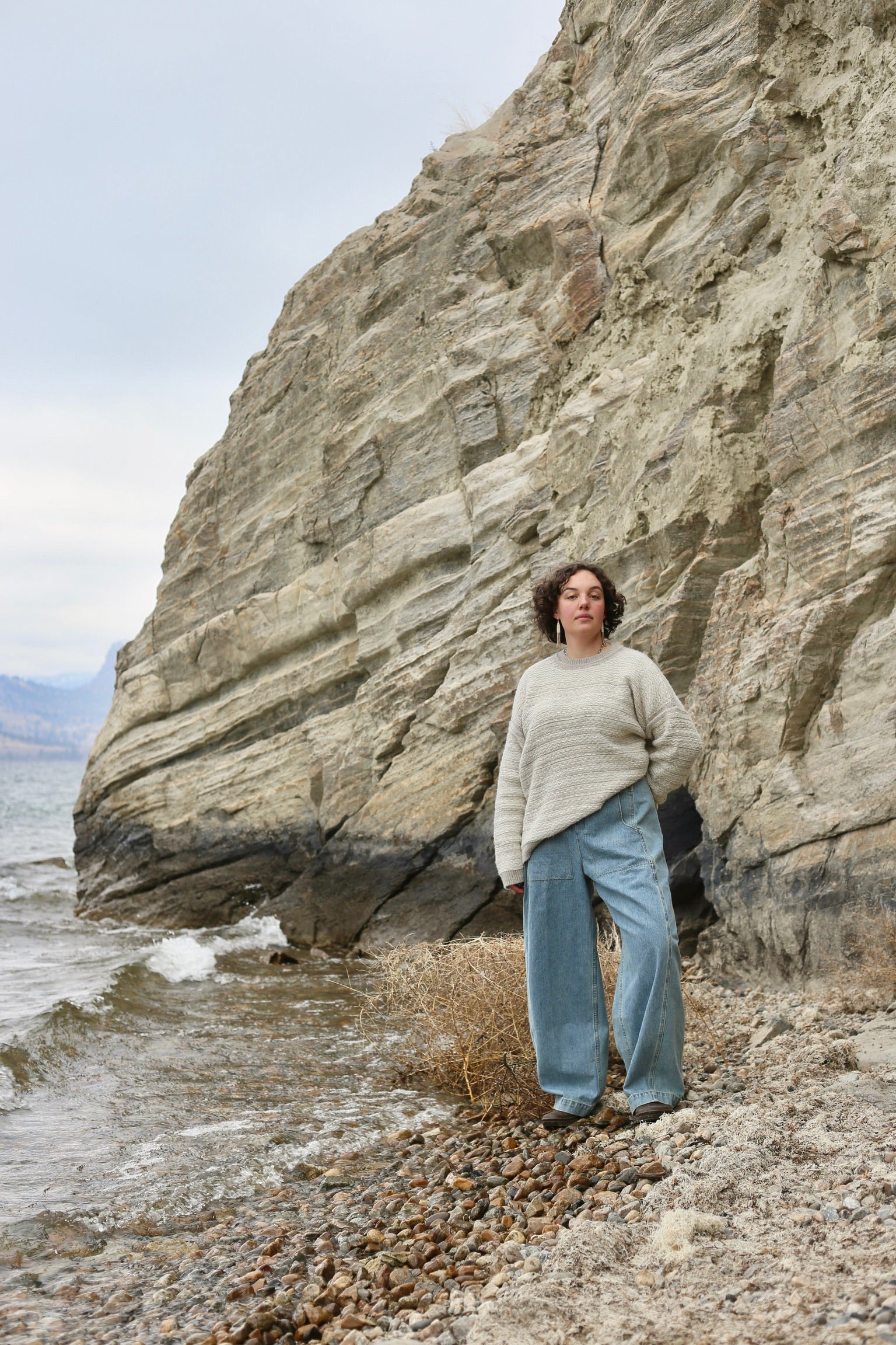 Lauren Manoogian Jacquard Crewneck / Pebble + Ivory