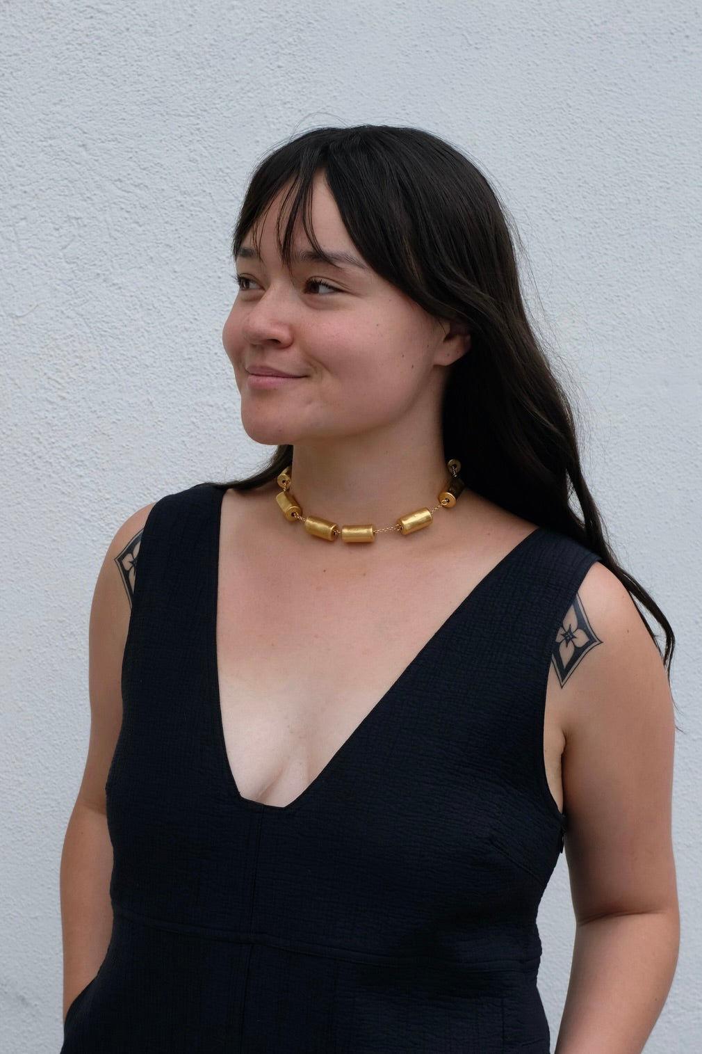 Bambu Necklace / Vintage Gold