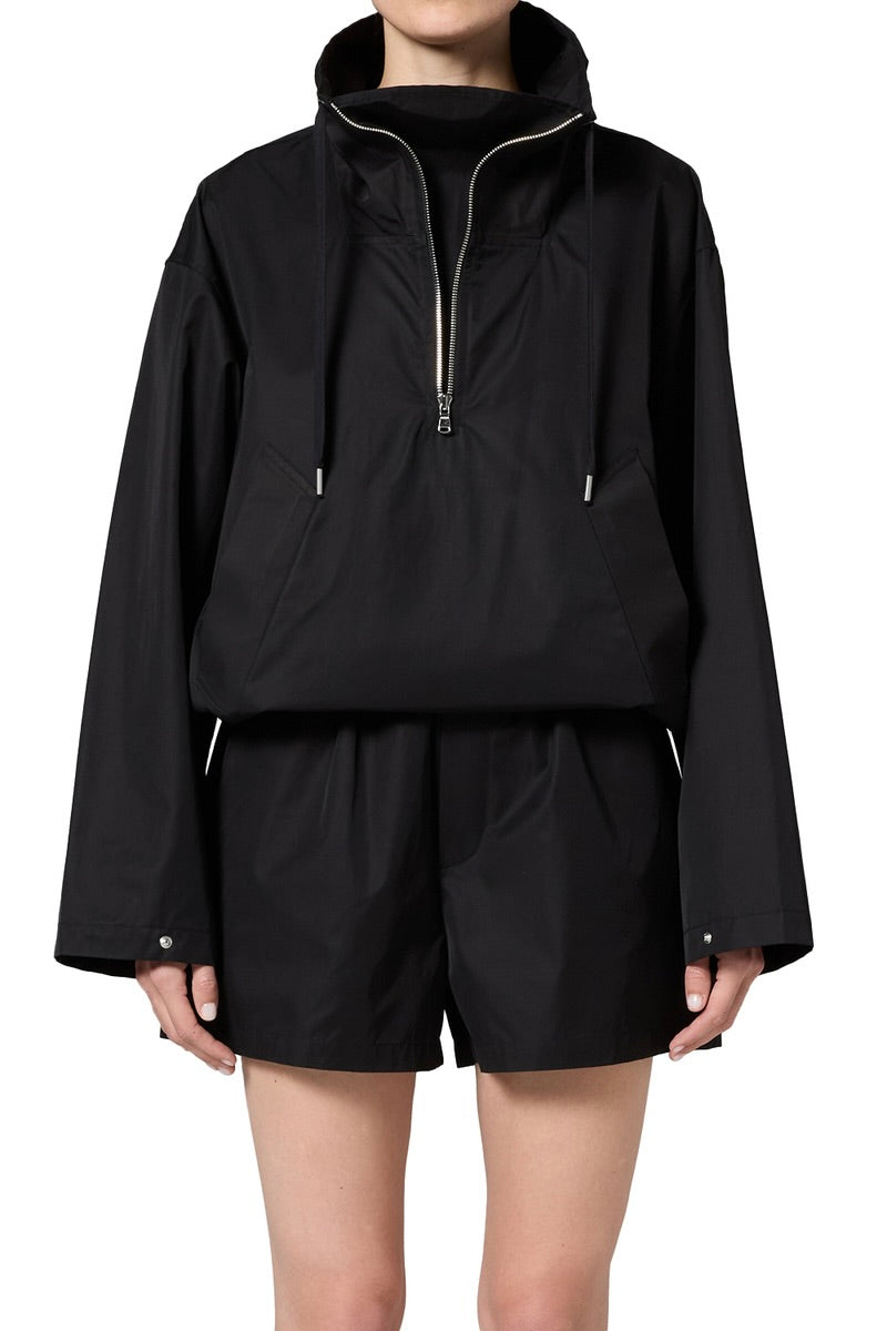 Agolde Lydia Nylon Popover Anorak / Black