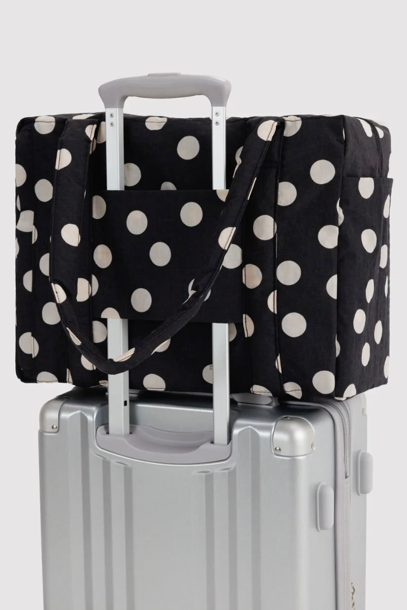 Baggu Small Cloud Carry-On / Black + Cream Polka Dot