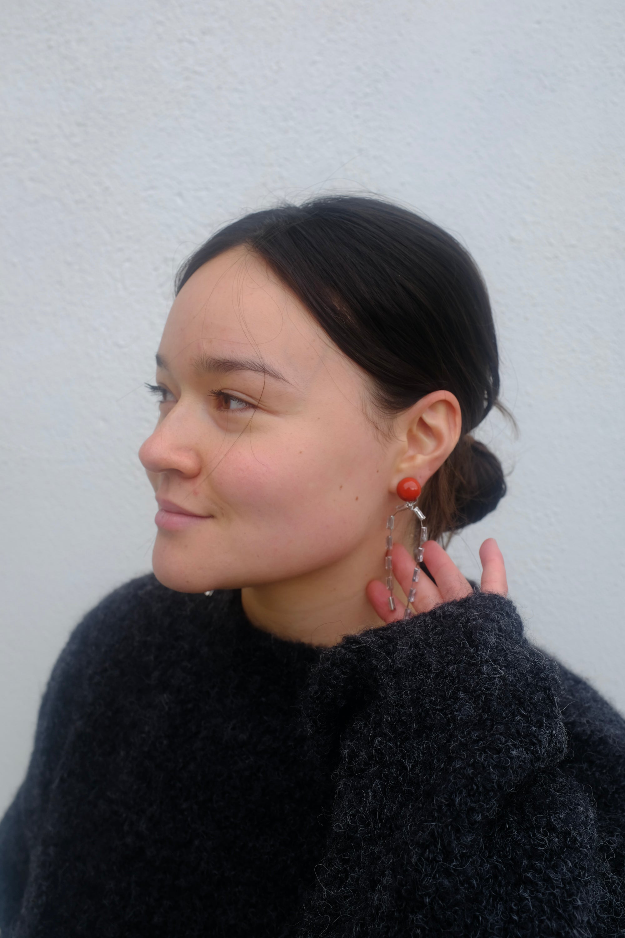 Rachel Comey Draped Baguette Earrings / Orange