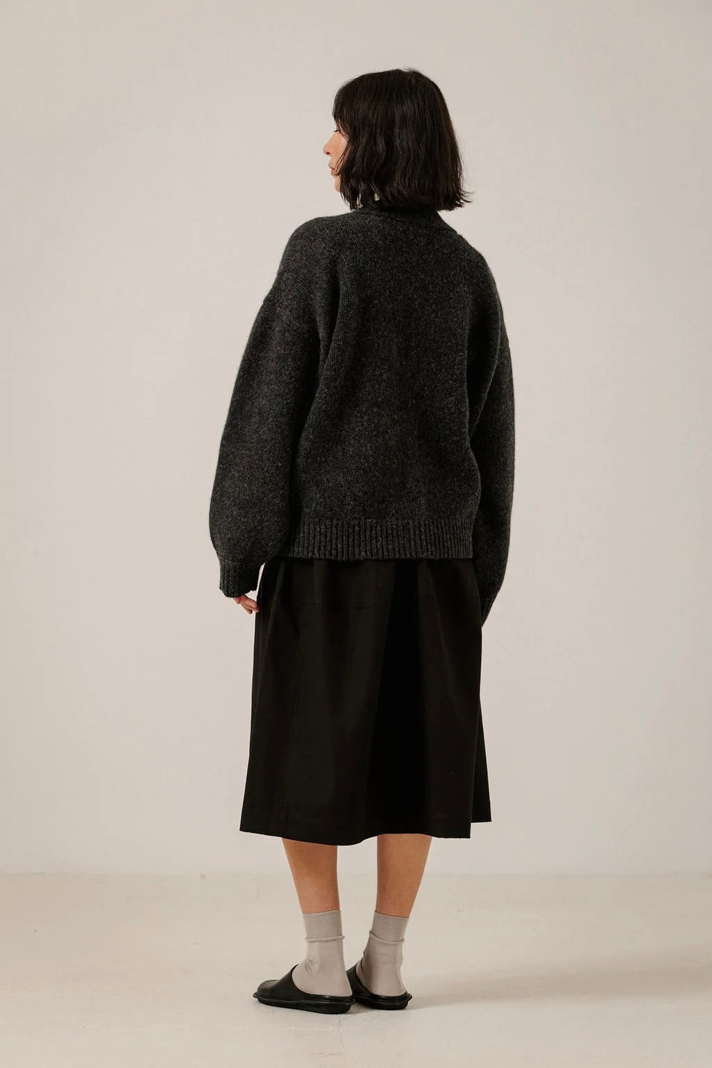 Oversized Alpaca Cardigan / Basalt
