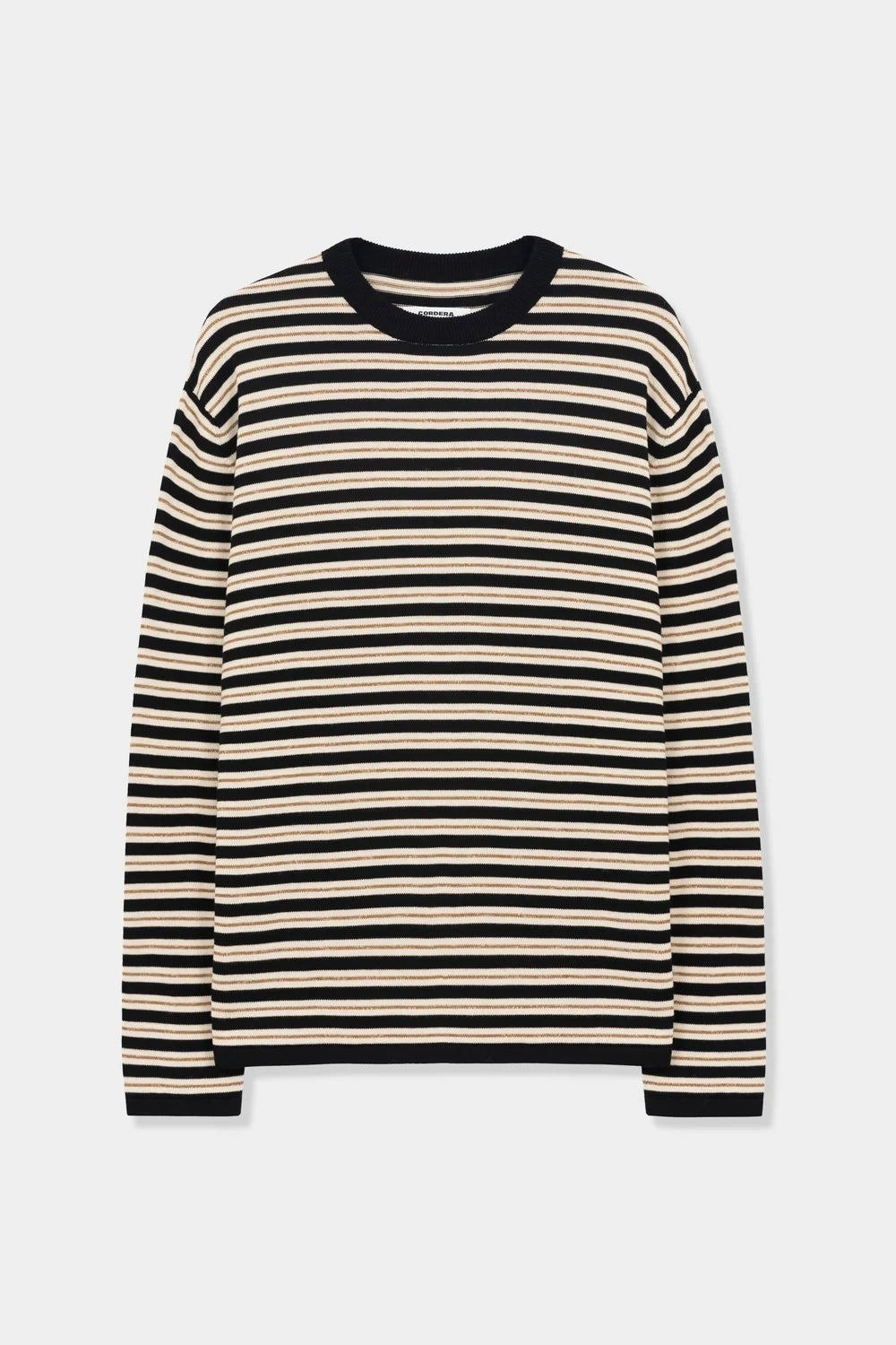 Cordera Organic Cotton Striped Long-Sleeve T-Shirt / Black