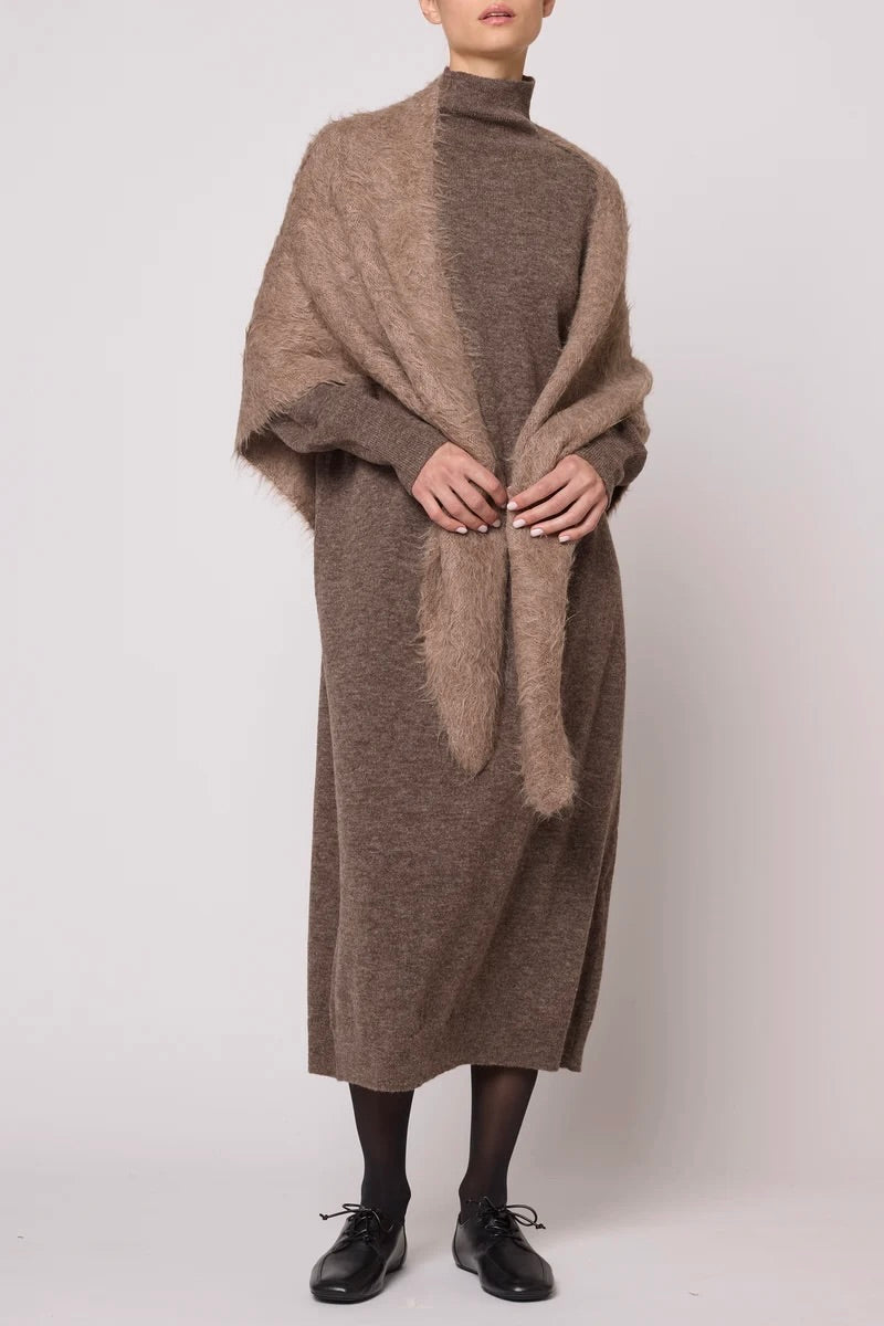 High Guage Soft Alpaca Dress / Mocha