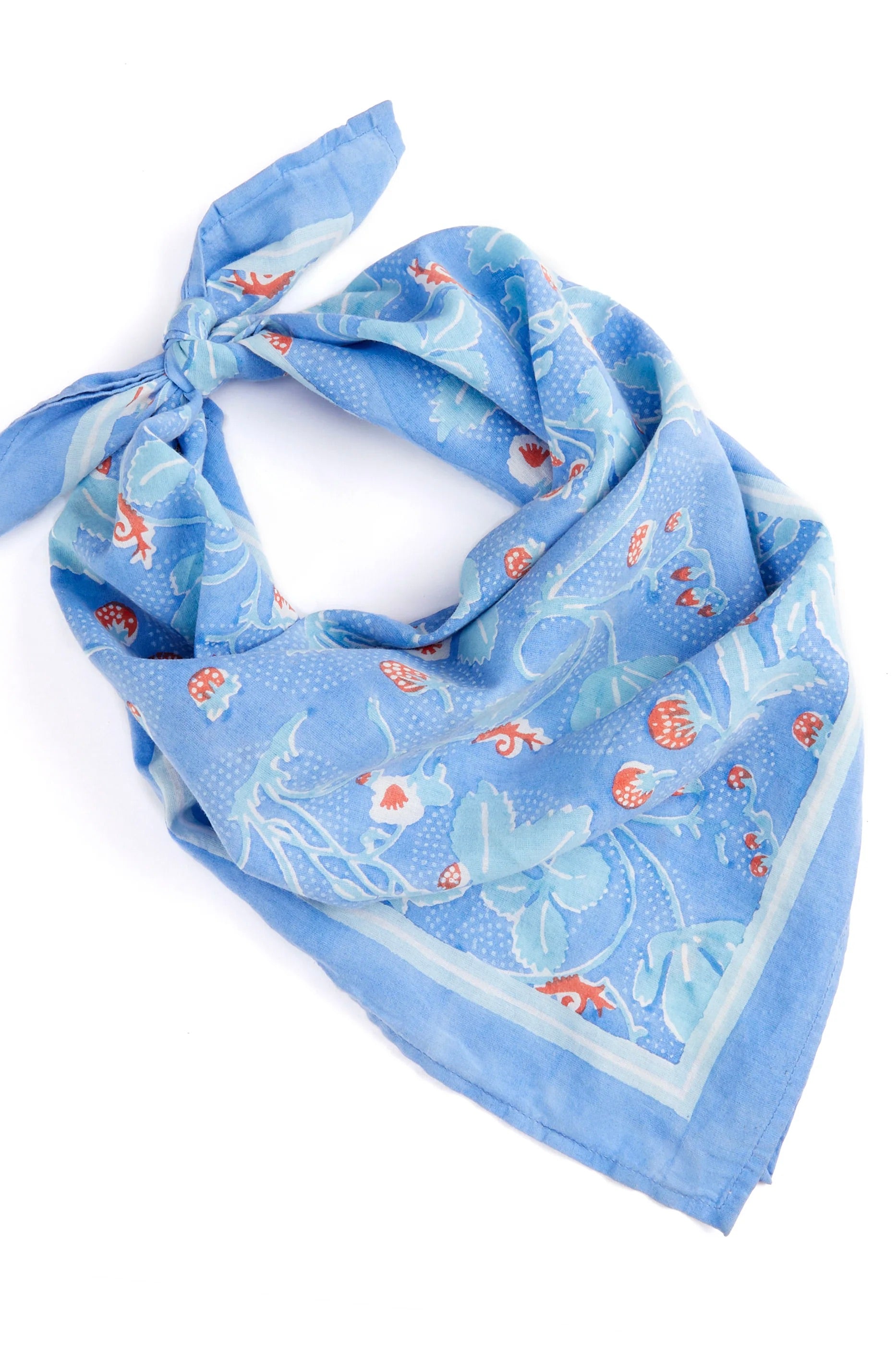 Block Shop Textiles  Wild Strawberries Bandana / Cornflower