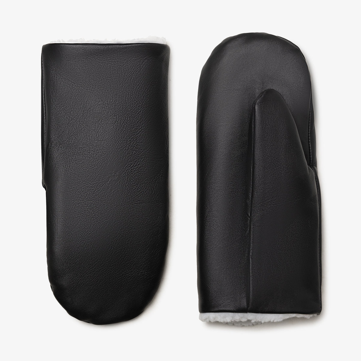 Classic Leather Mittens / Black