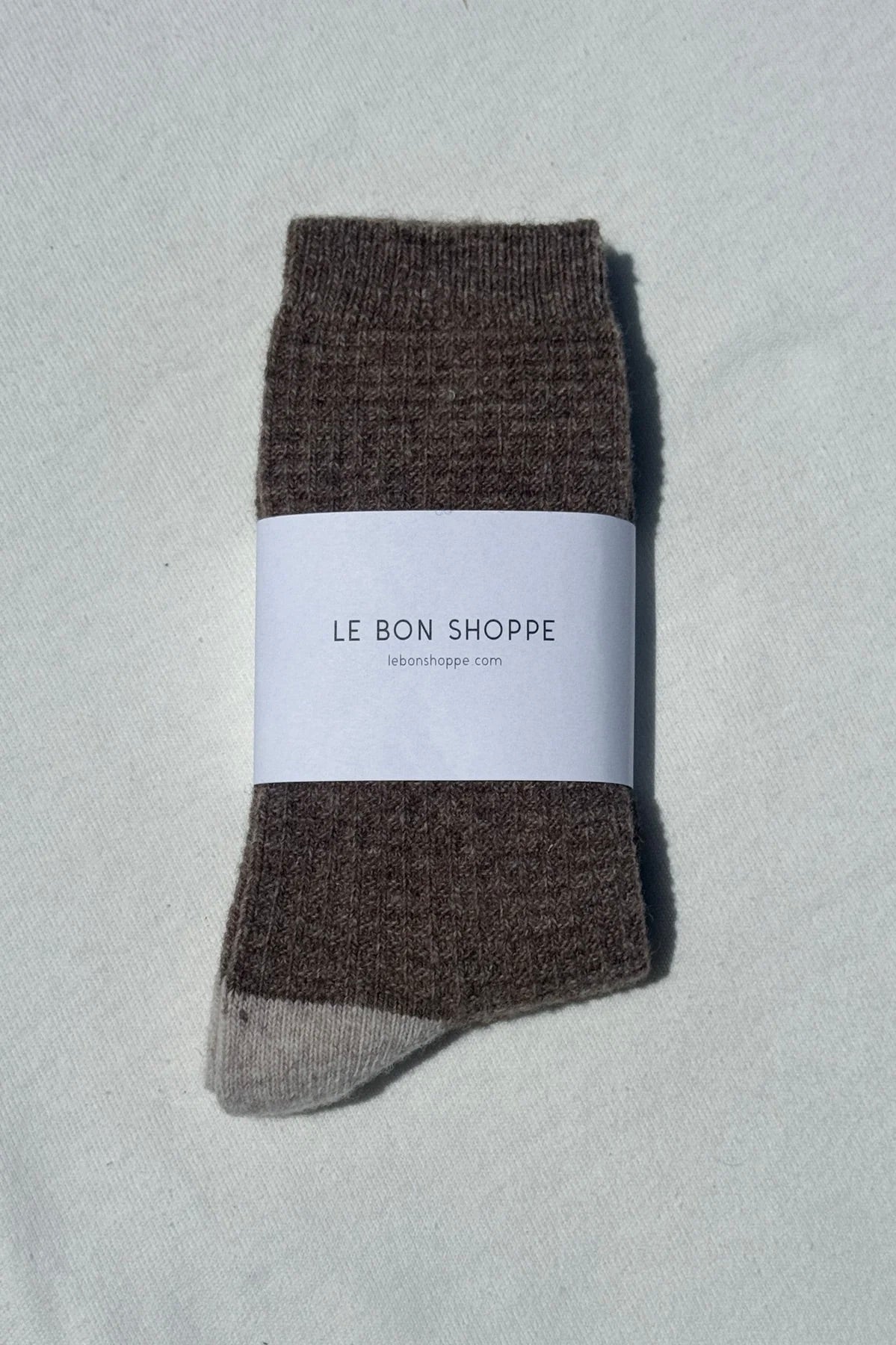 Le Bon Shoppe Wool Waffled Socks / Brown + Oatmeal
