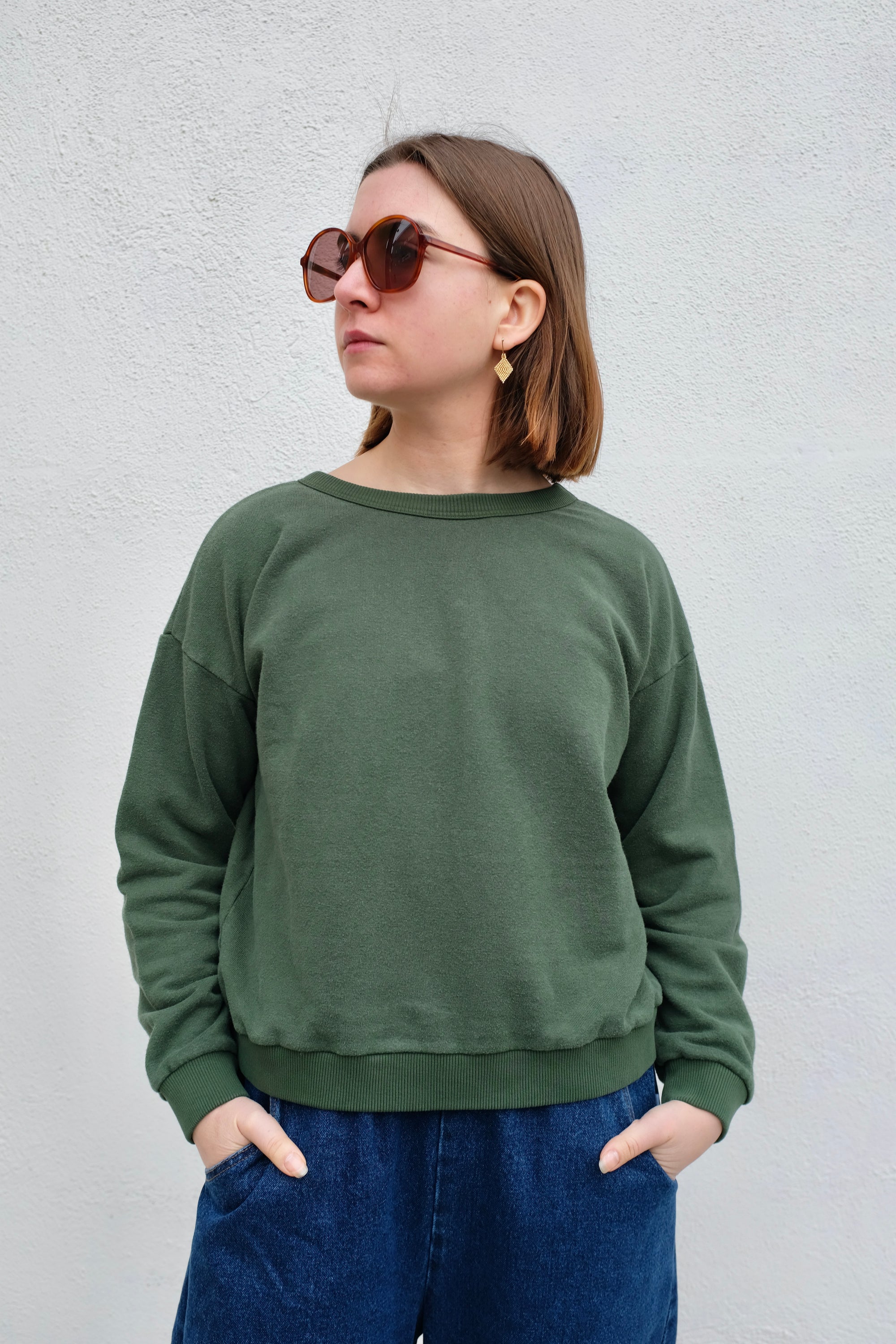 Jungmaven Crux Crop Sweatshirt / Hunter Green