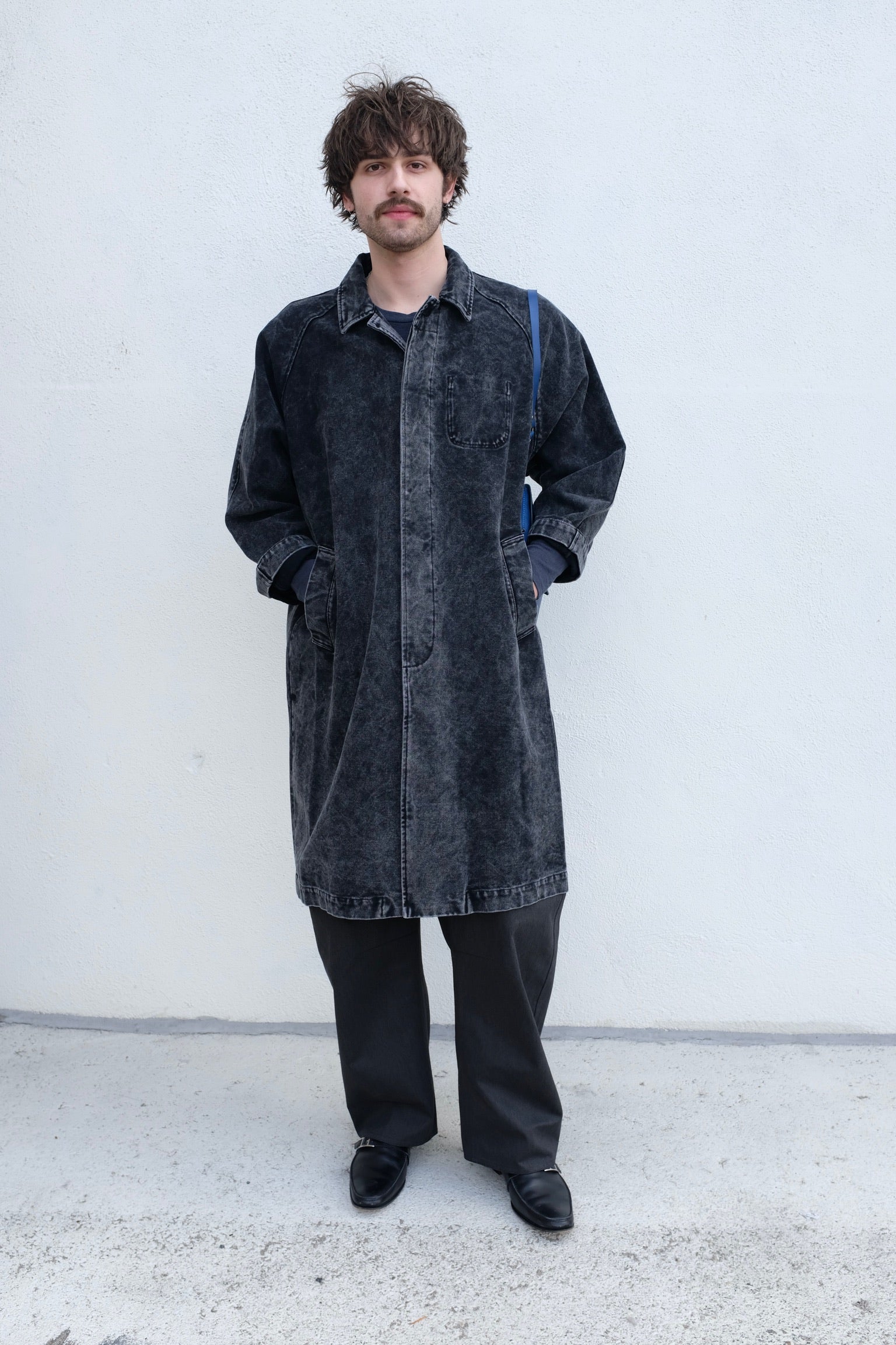 7115 by Szeki Spring Duster / Spotted Washed Black