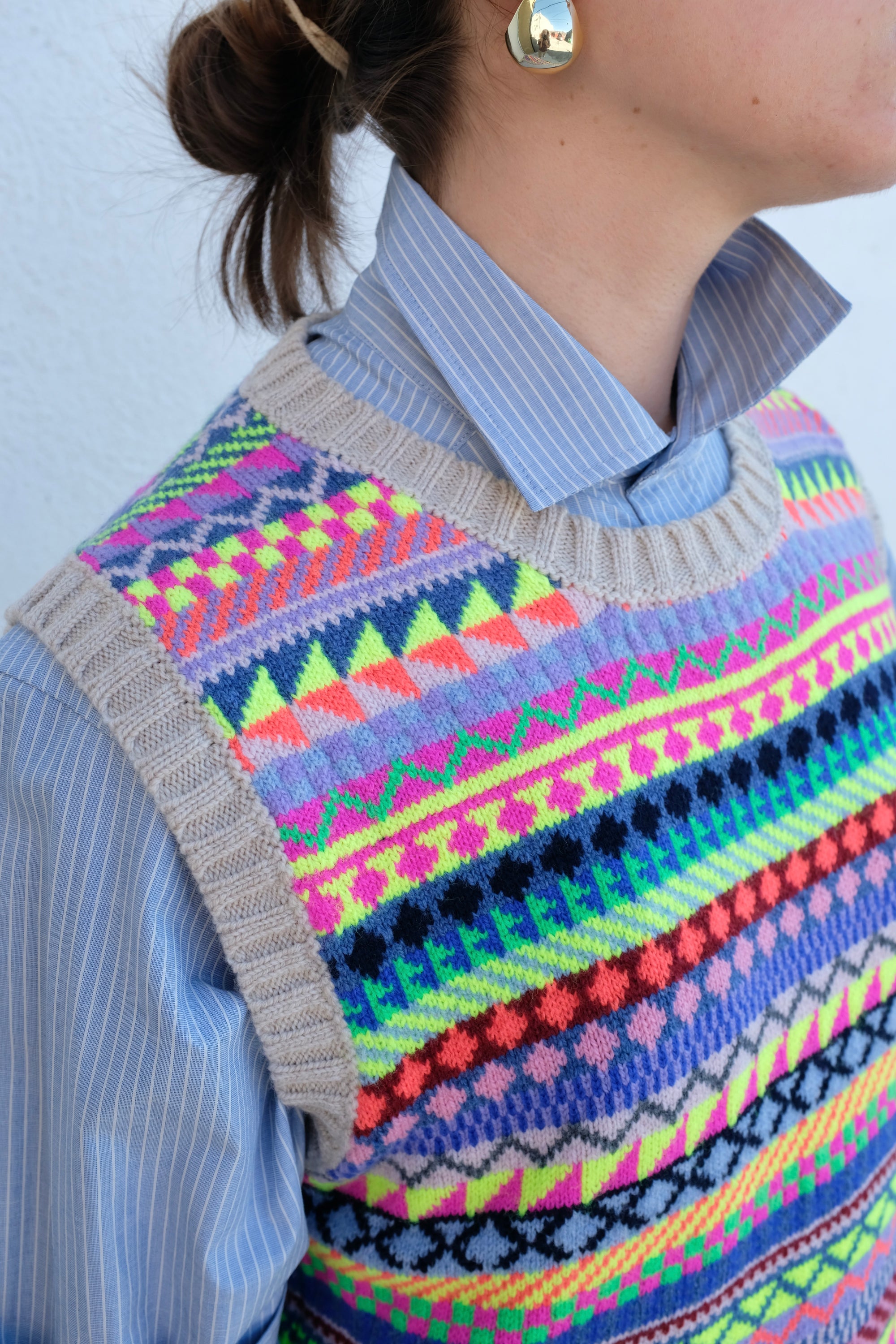 La Fetiche Sarah Sweater Vest / Fairisle Multi