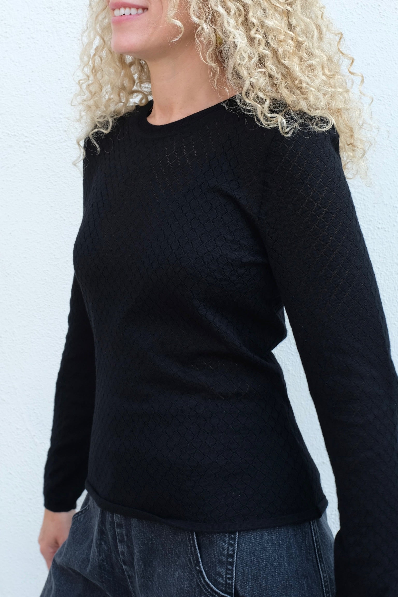 Lula Top / Black Pointelle