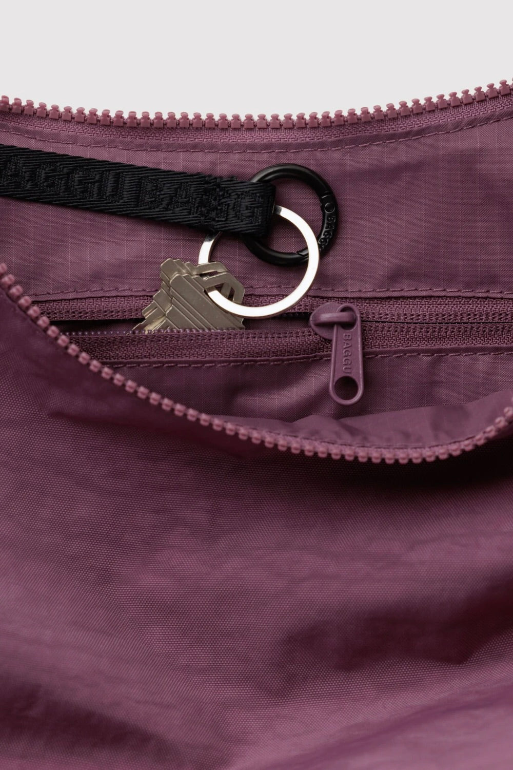Medium Nylon Crescent Bag / Wild Plum