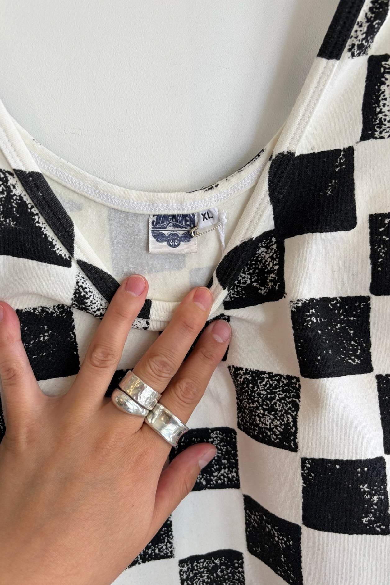 Pre-Loved / Jungmaven Sporty Tank / Black &amp; White Check / Size XL
