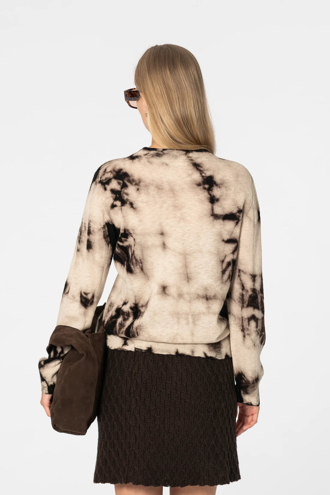 Dinadi Merino Shibori Sweater / Espresso Brown