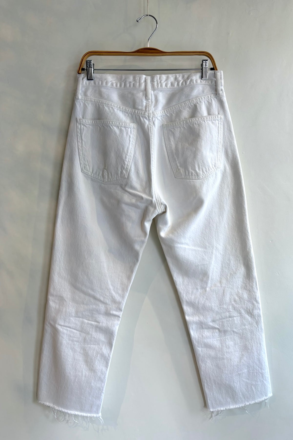 Pre-Loved AGOLDE / 90's Crop White Denim / Sz 28
