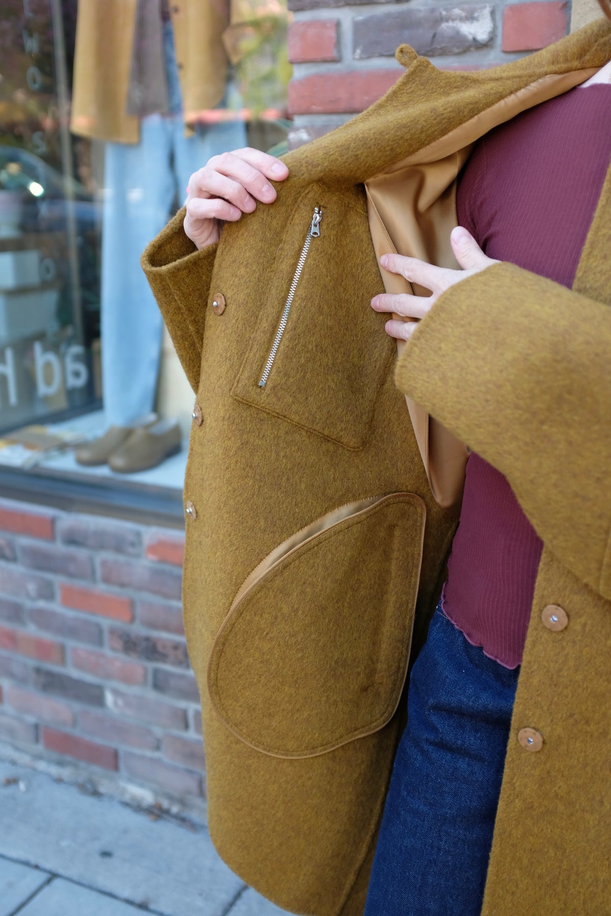 Rachel Comey Double Loft Wool Field Coat / Gold