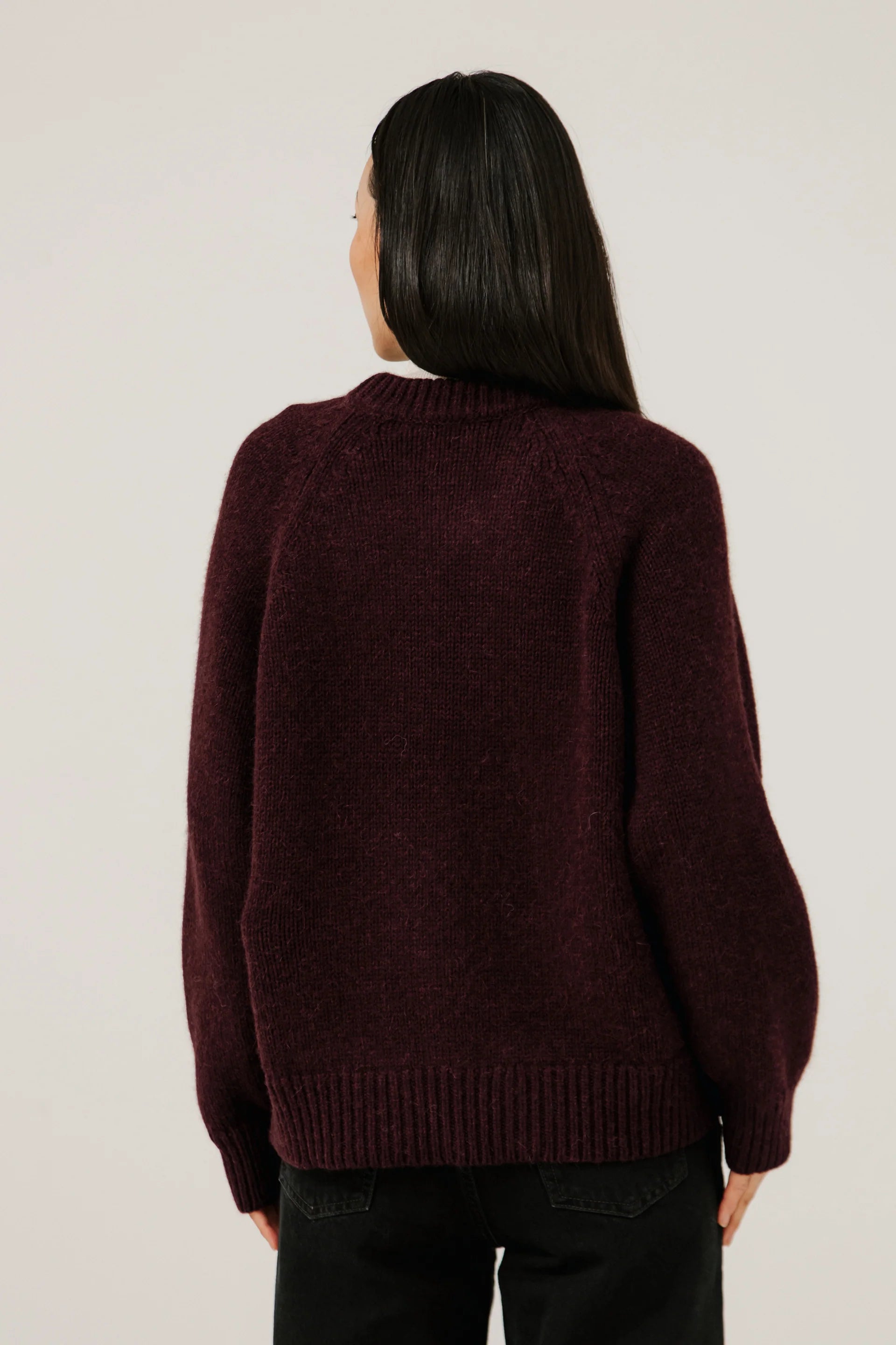 Bare Knitwear Classic Oversized Crewneck / Deep Maroon