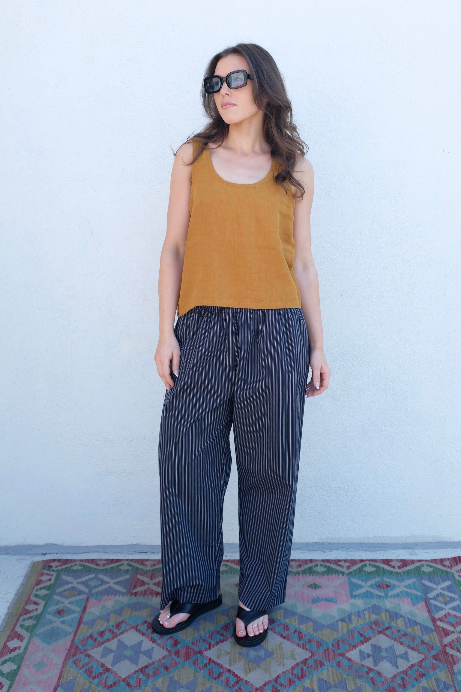 Moss Grey Eleanor Tank / Turmeric