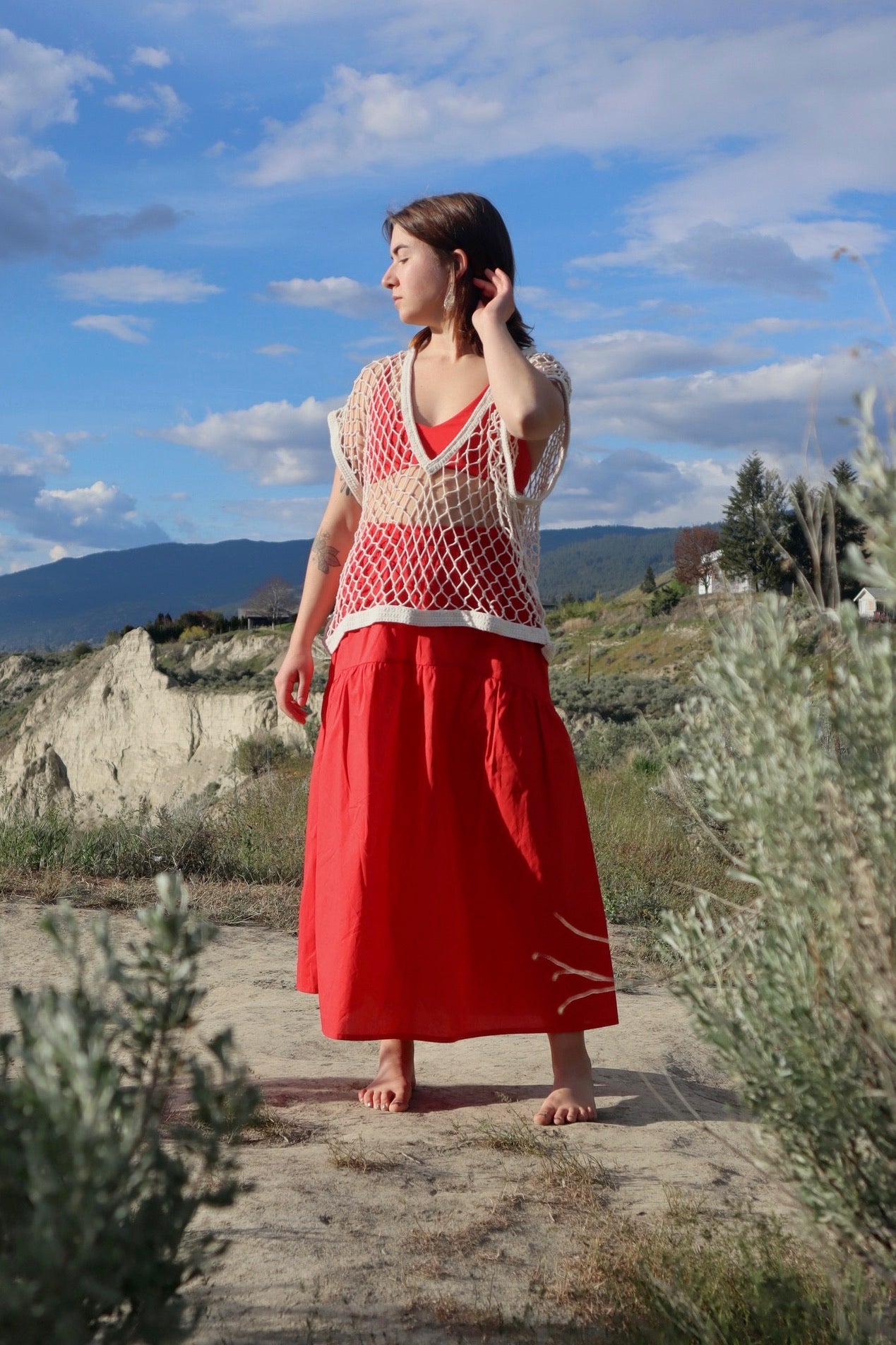 Field Skirt / Cherry Poplin