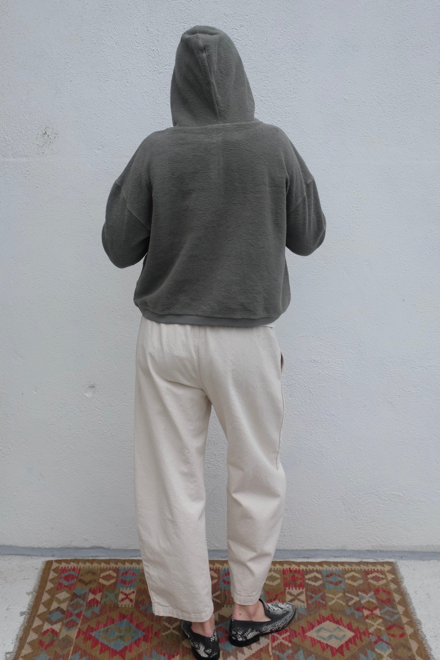 Jungmaven Heathered Osprey Cropped Sweatshirt / Olive