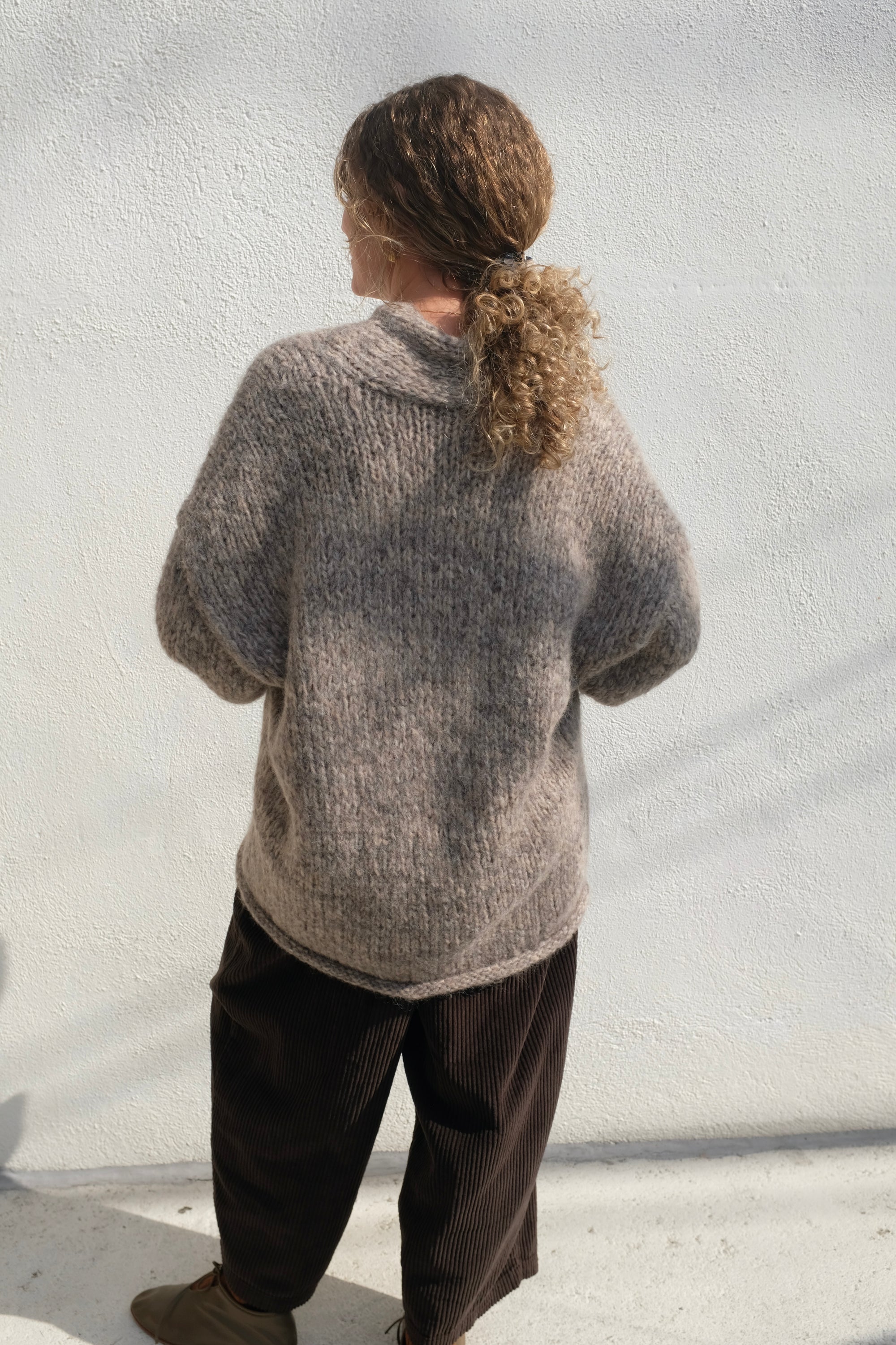 Lauren Manoogian Handknit Big Cable Pullover / Marl