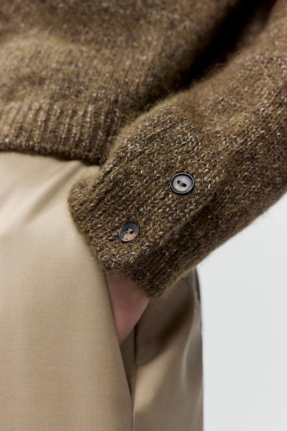 Cordera Melange Polo Sweater / Pardo