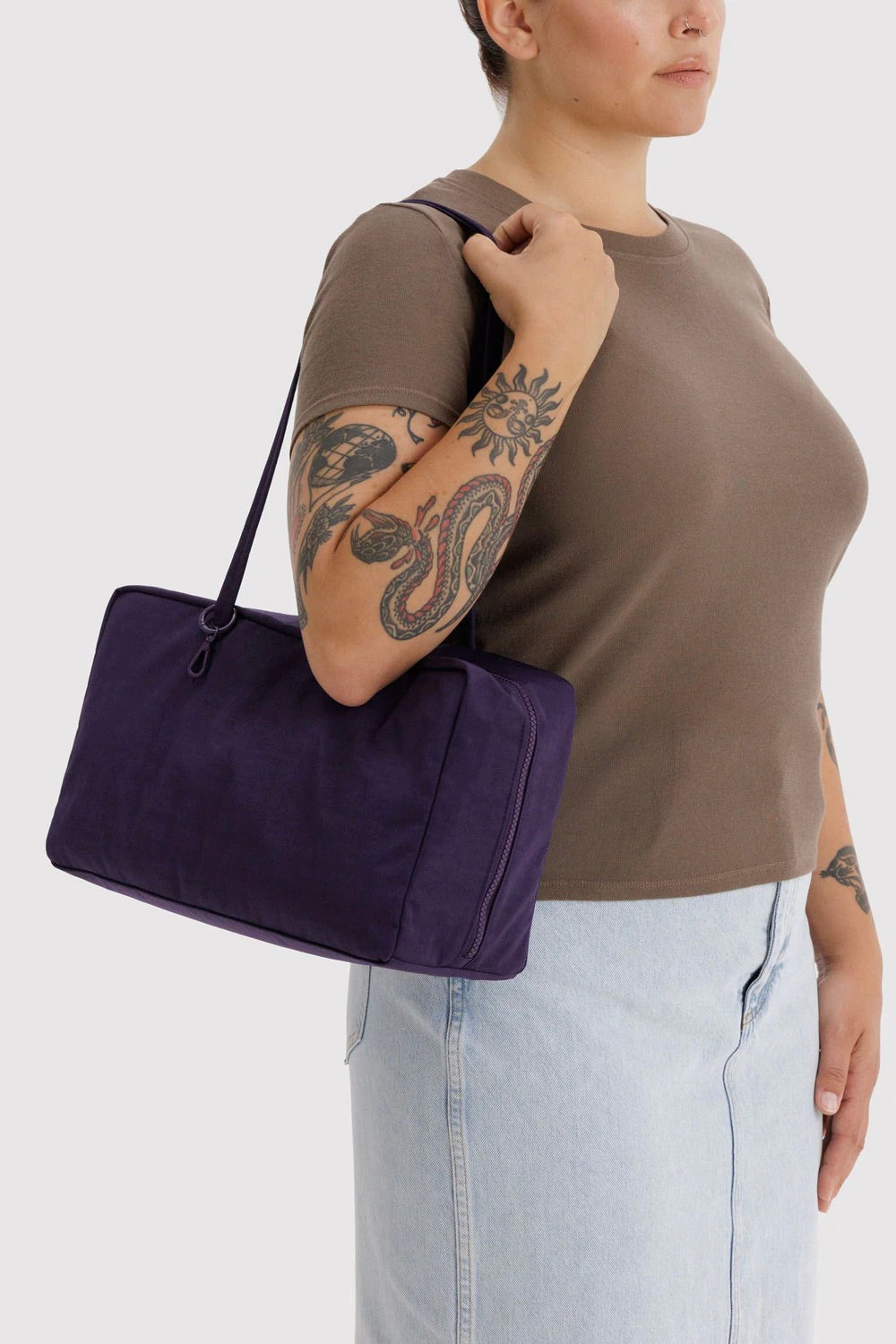 Baggu Medium Nylon Bowler Bag / Fig