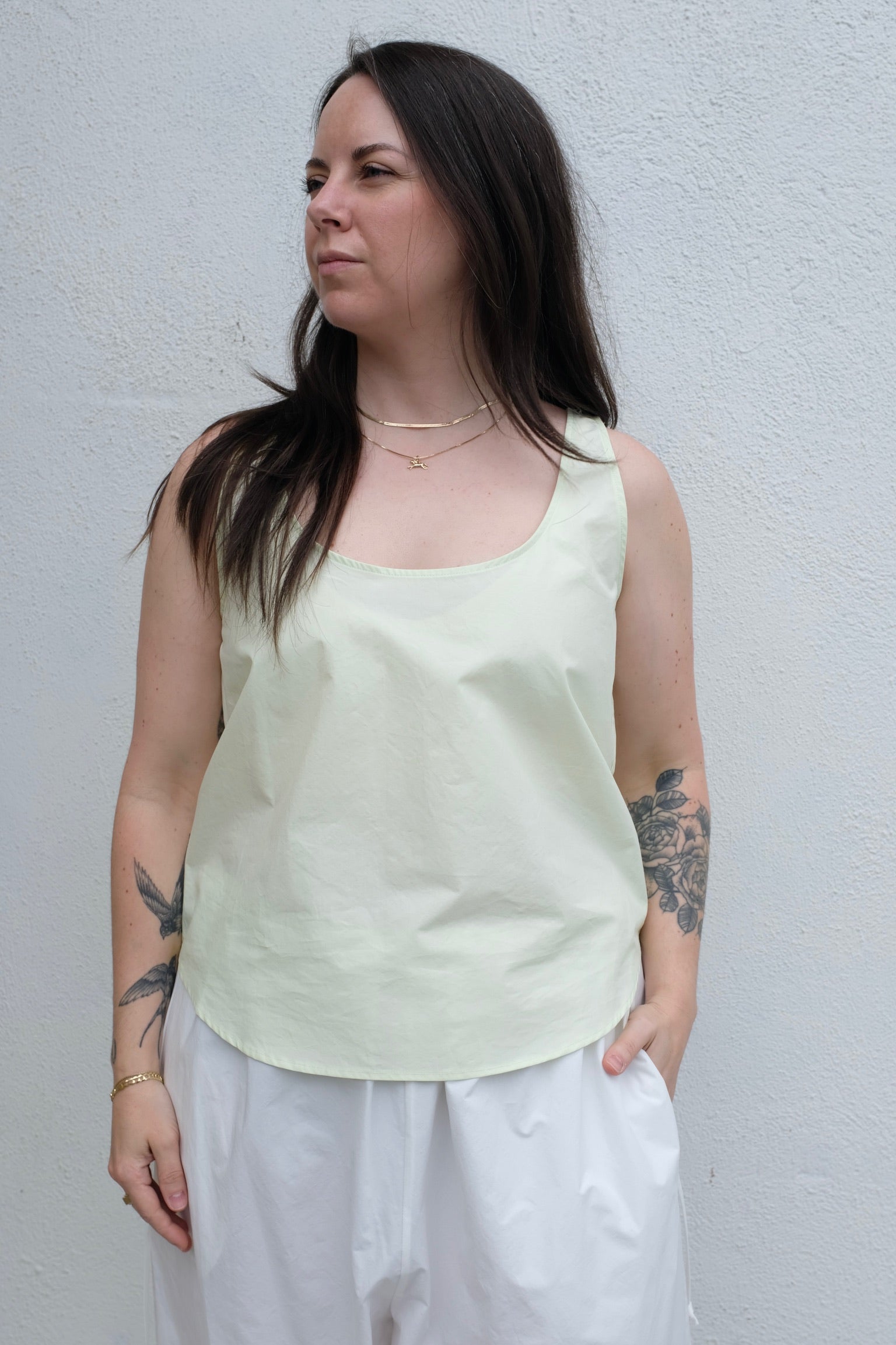 Modern Weaving Poplin Tank Top / Mint