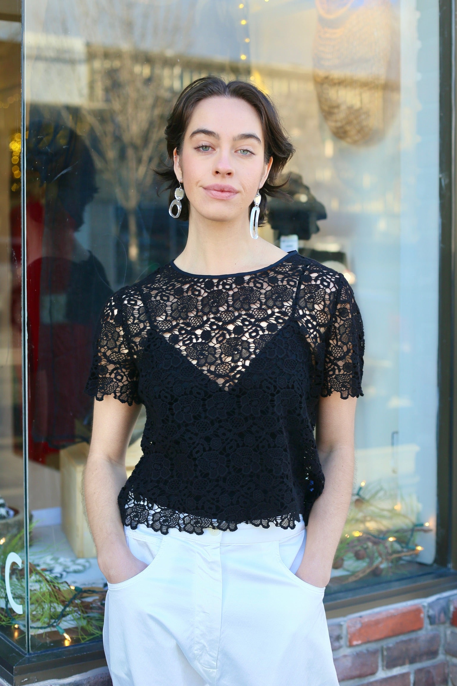 Clare V LouLou Top / Black Lace