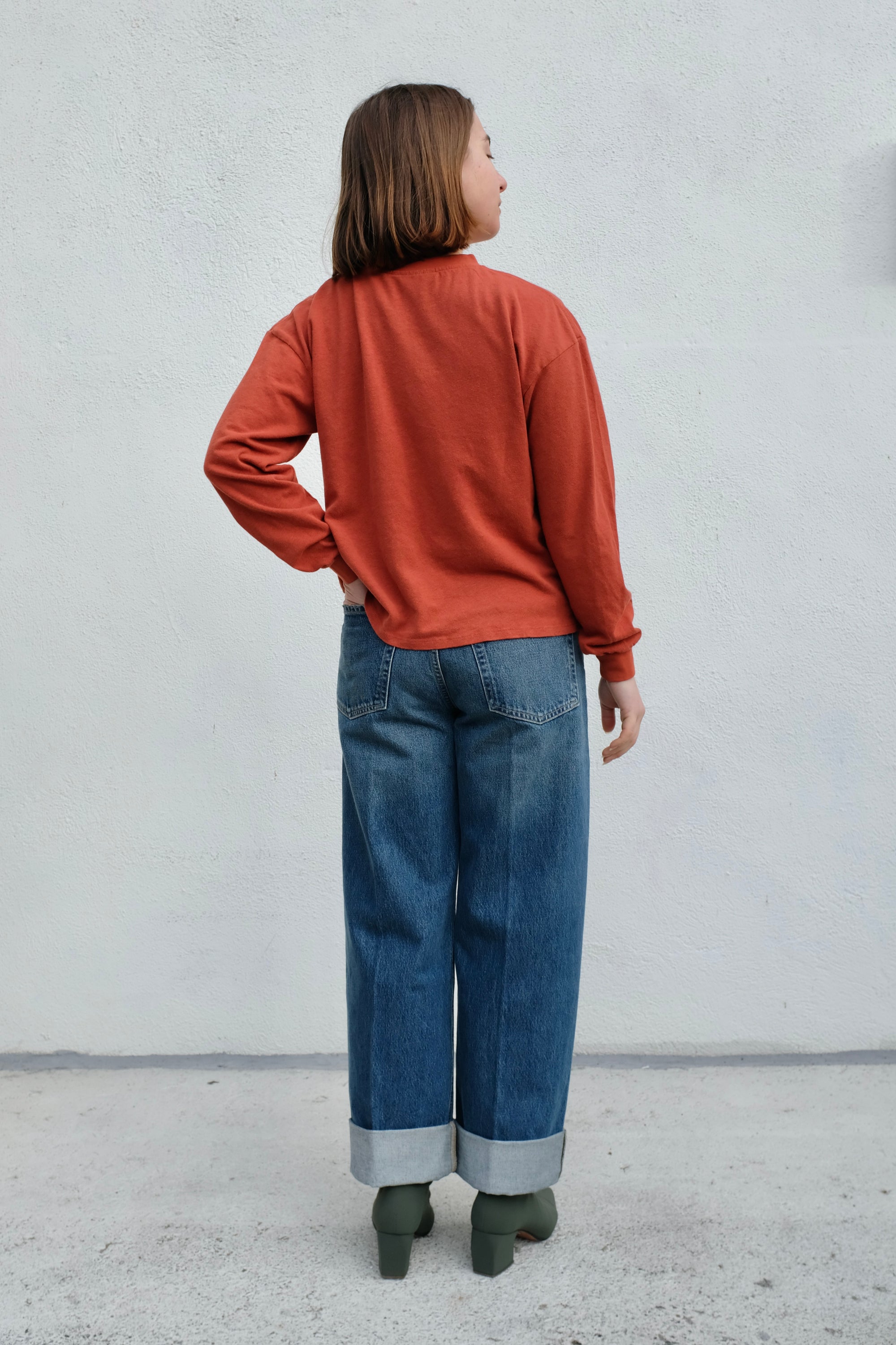 Jungmaven Cropped Long Sleeve Tee / Rooibos Tea