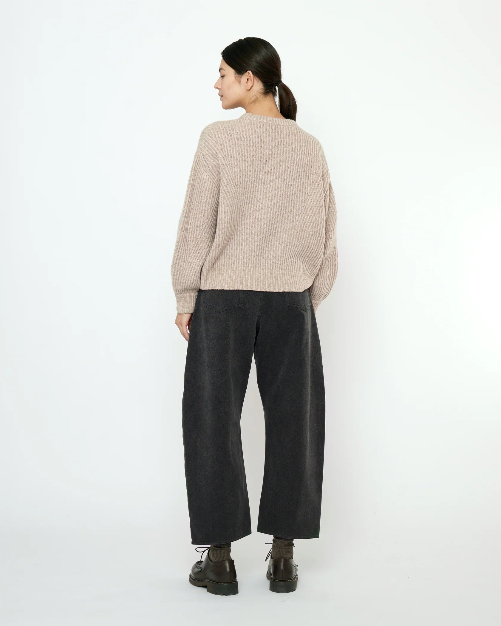 7115 by Szeki Striped Poet Sweater / Taupe Sand