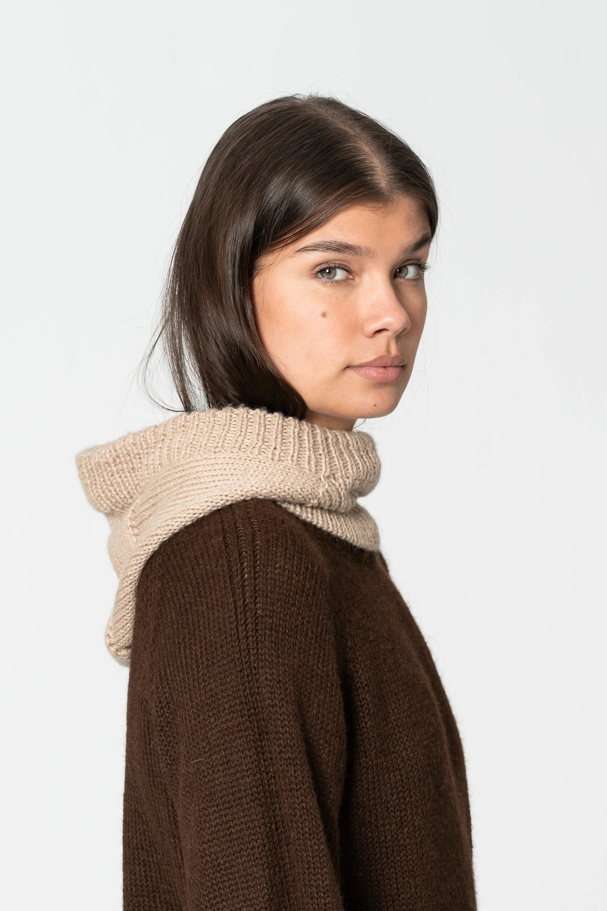 Dinadi Alpaca Handknit Balaclava / Desert Sand