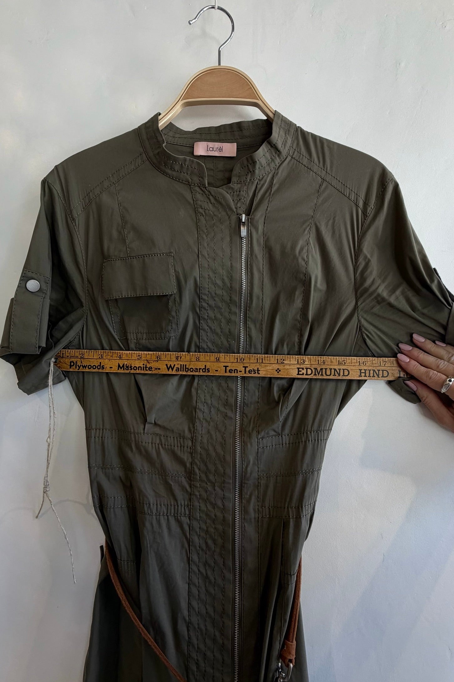 Pre-Loved / Laurel Khaki Zip Front Dress / US 6 / CAN 8