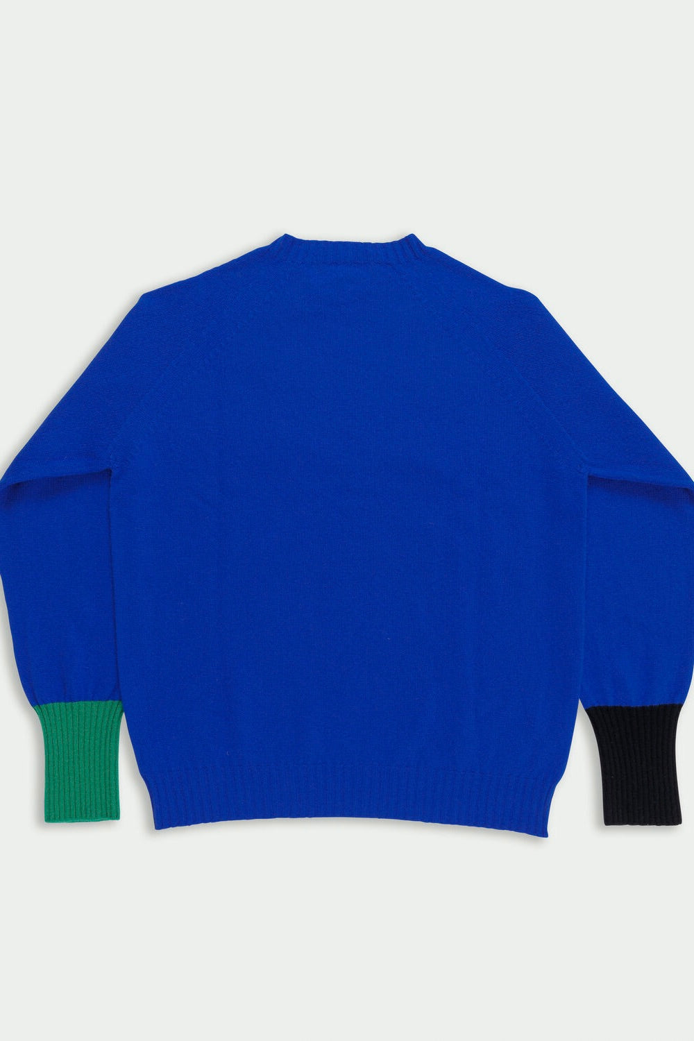 La Fetiche Unisex Lambswool Sweater with Contrast Cuff / Blue