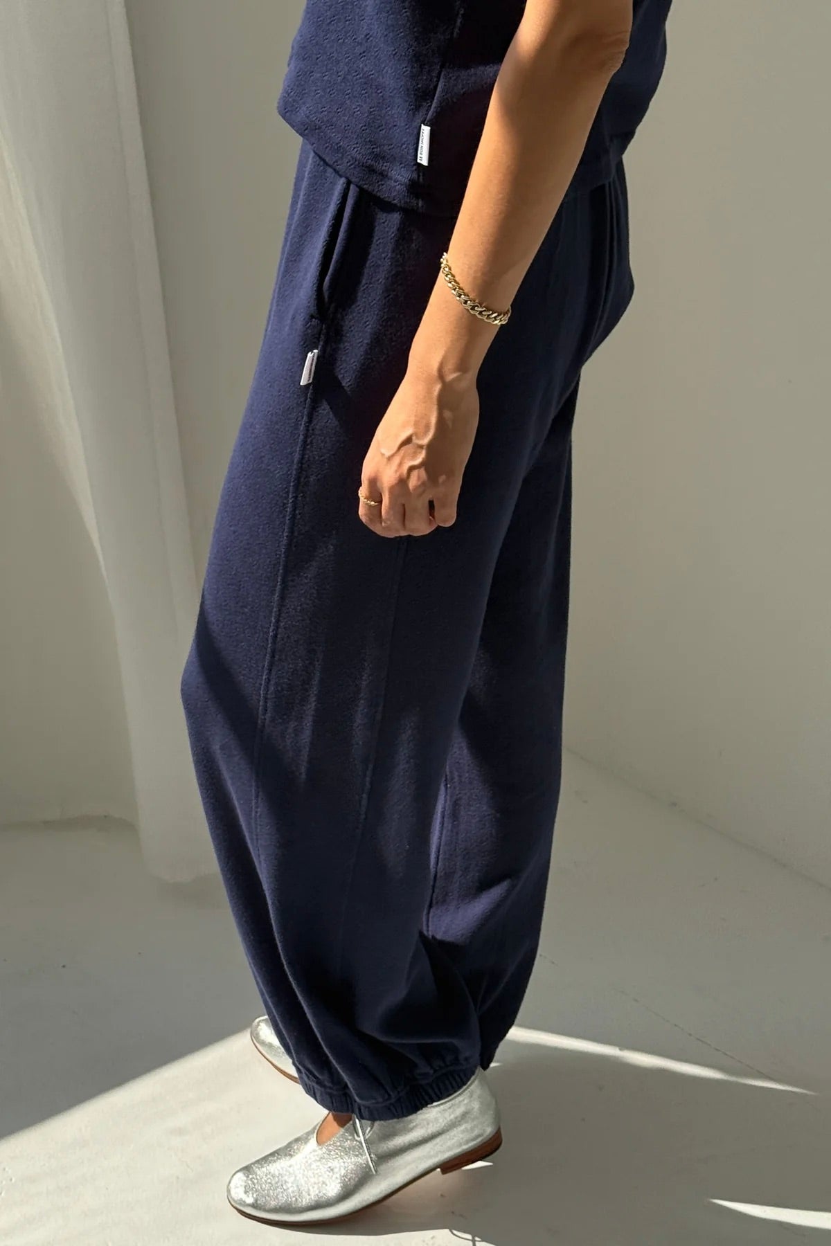 Le Bon Shoppe Pointelle Balloon Pants / Navy