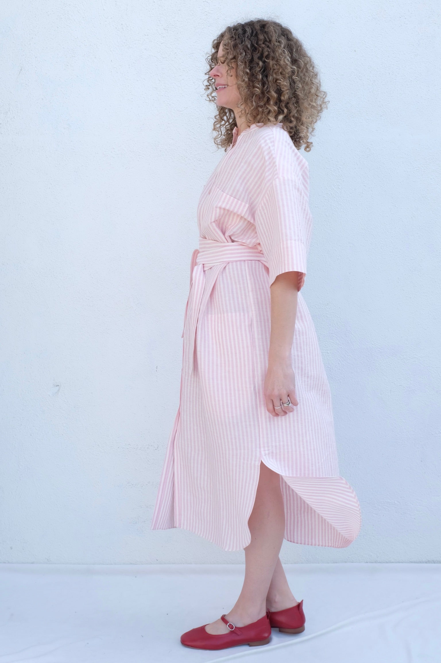 Caron Callahan Kalloni Dress / Pink Stripe